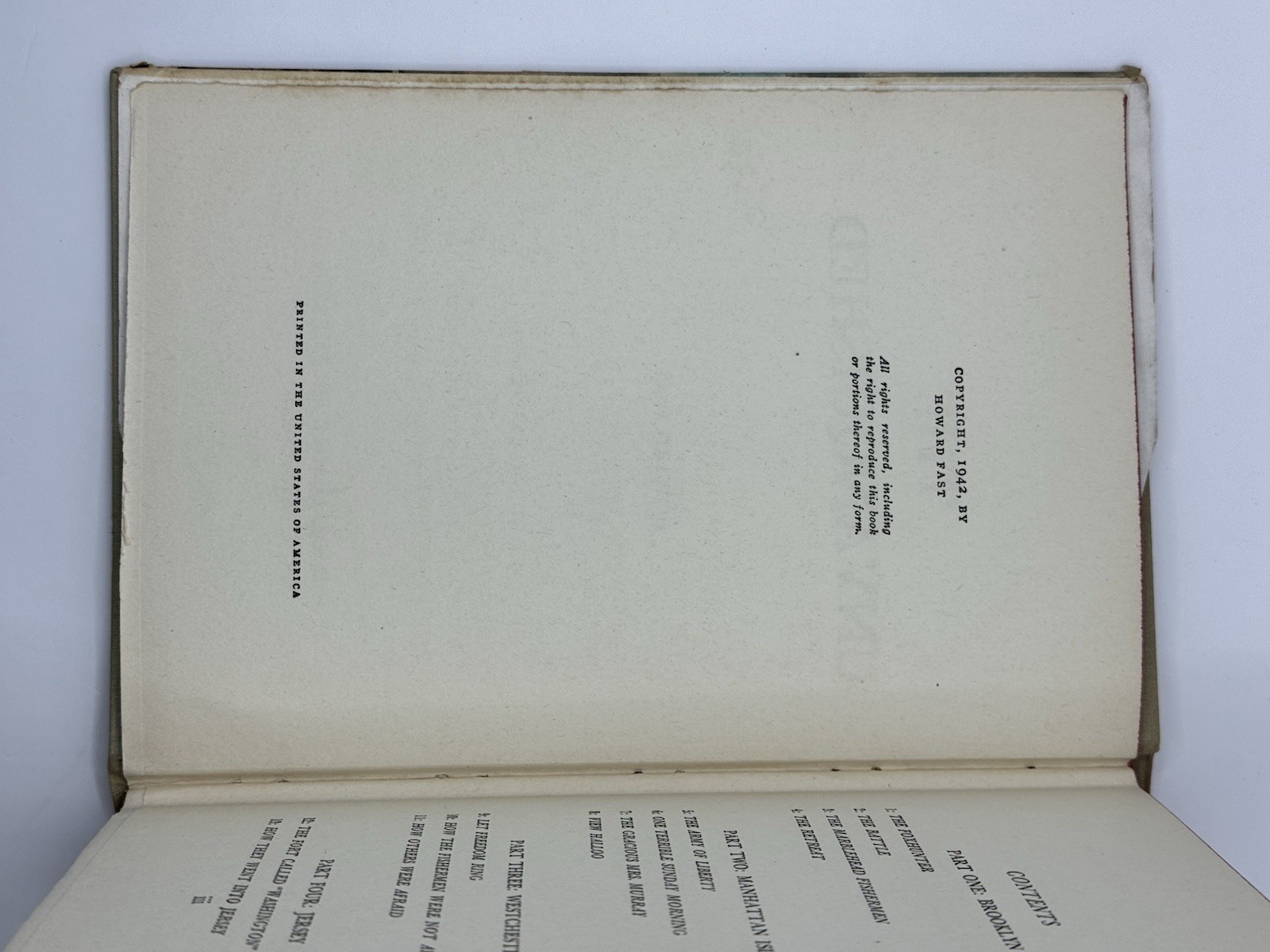 The Unvanquished by Howard Fast The Book League of America 1942 HC DJ