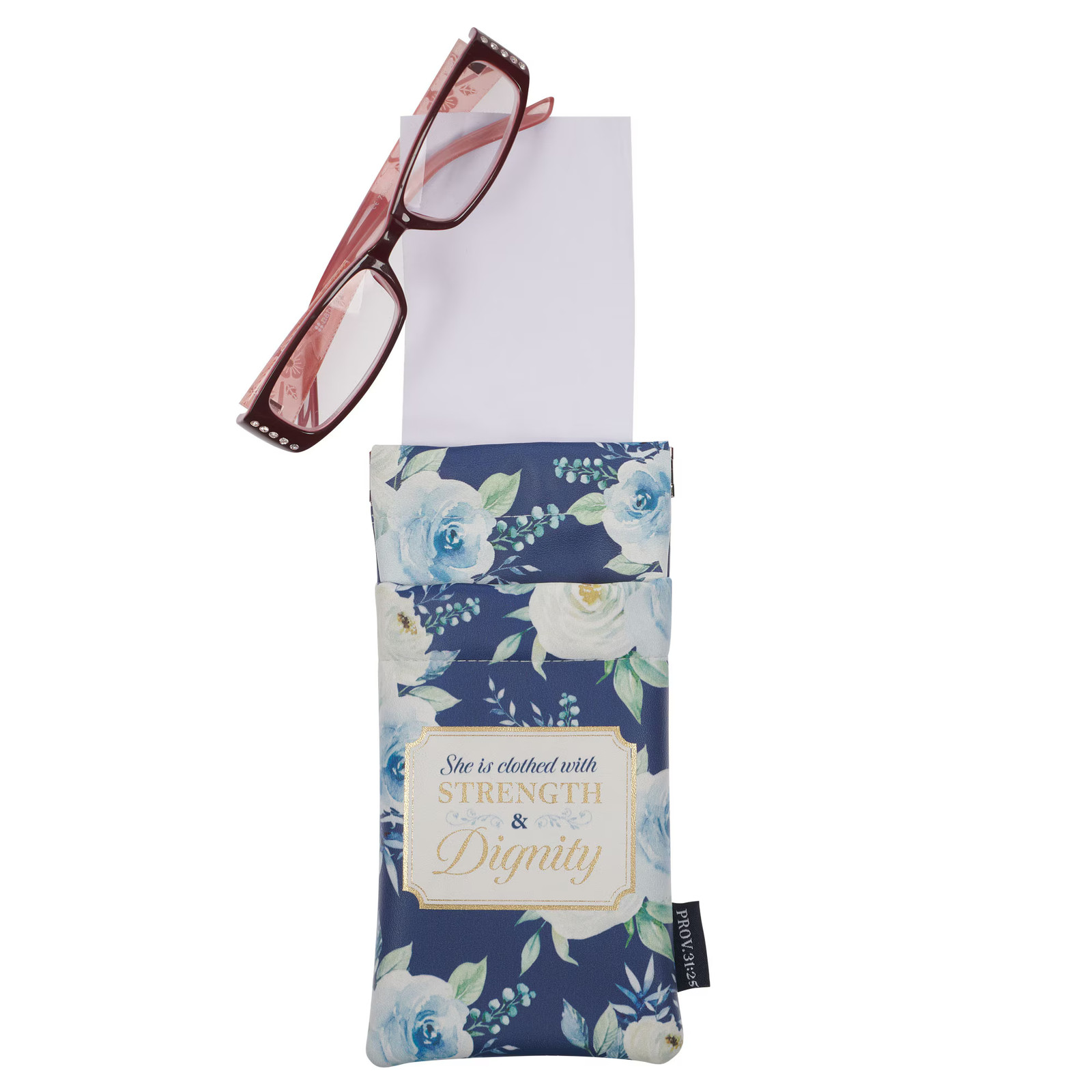 Premium Vegan Leather Protective Eyeglass & Sunglasses Case for Women: Strength