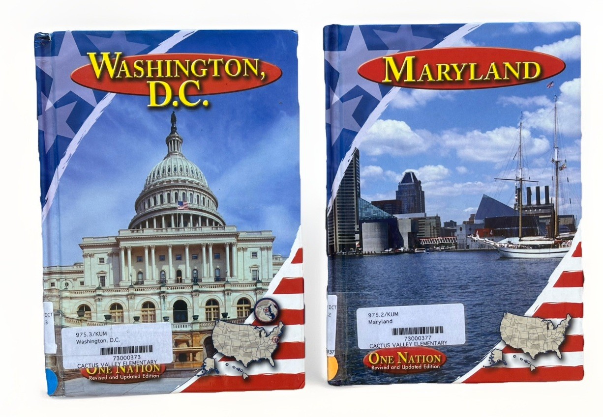 2 Capstone One Nation Books Maryland & Washington DC by Patricia K. Kummer