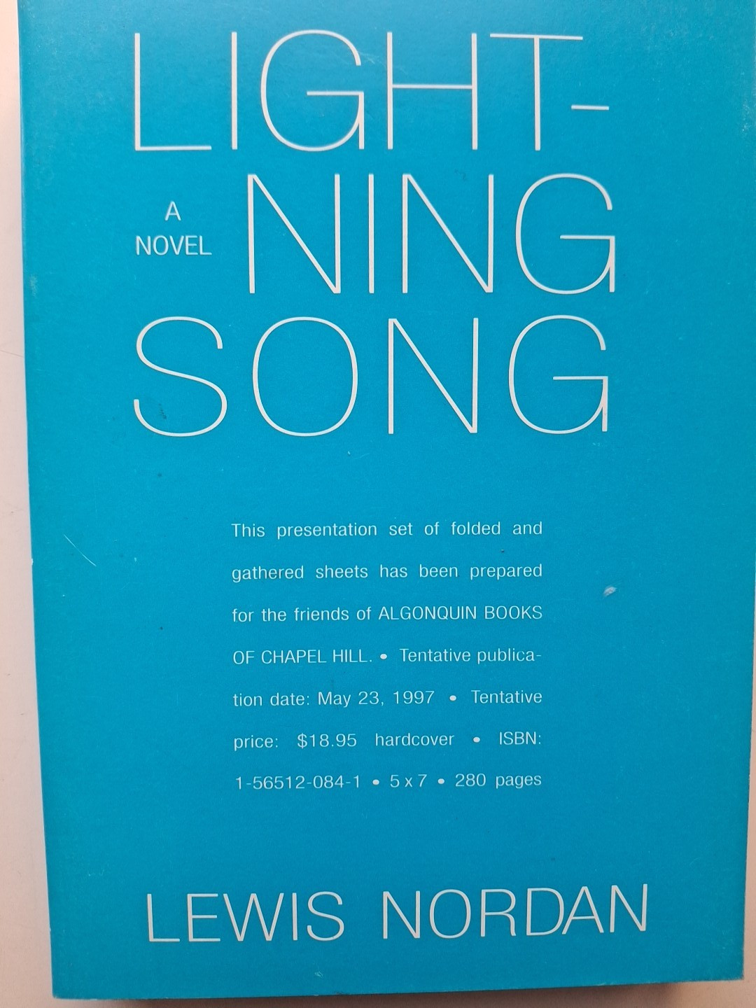 2 by Lewis Norden: Promotional Booklet (Signed) + Lightning Song ARC (Unsigned)