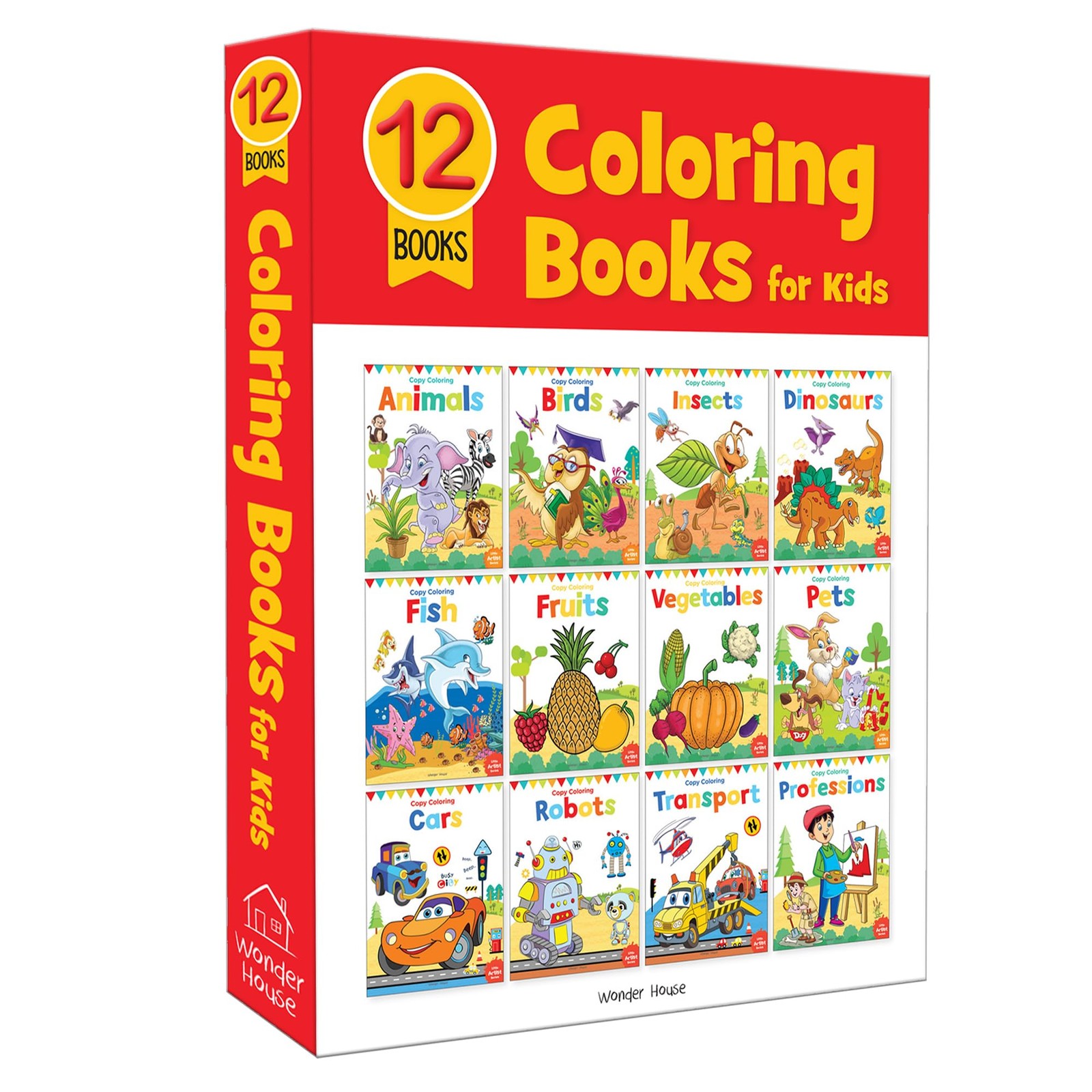 Colouring Books Boxset: Pack of 12 Copy Colour For Children Multicolor