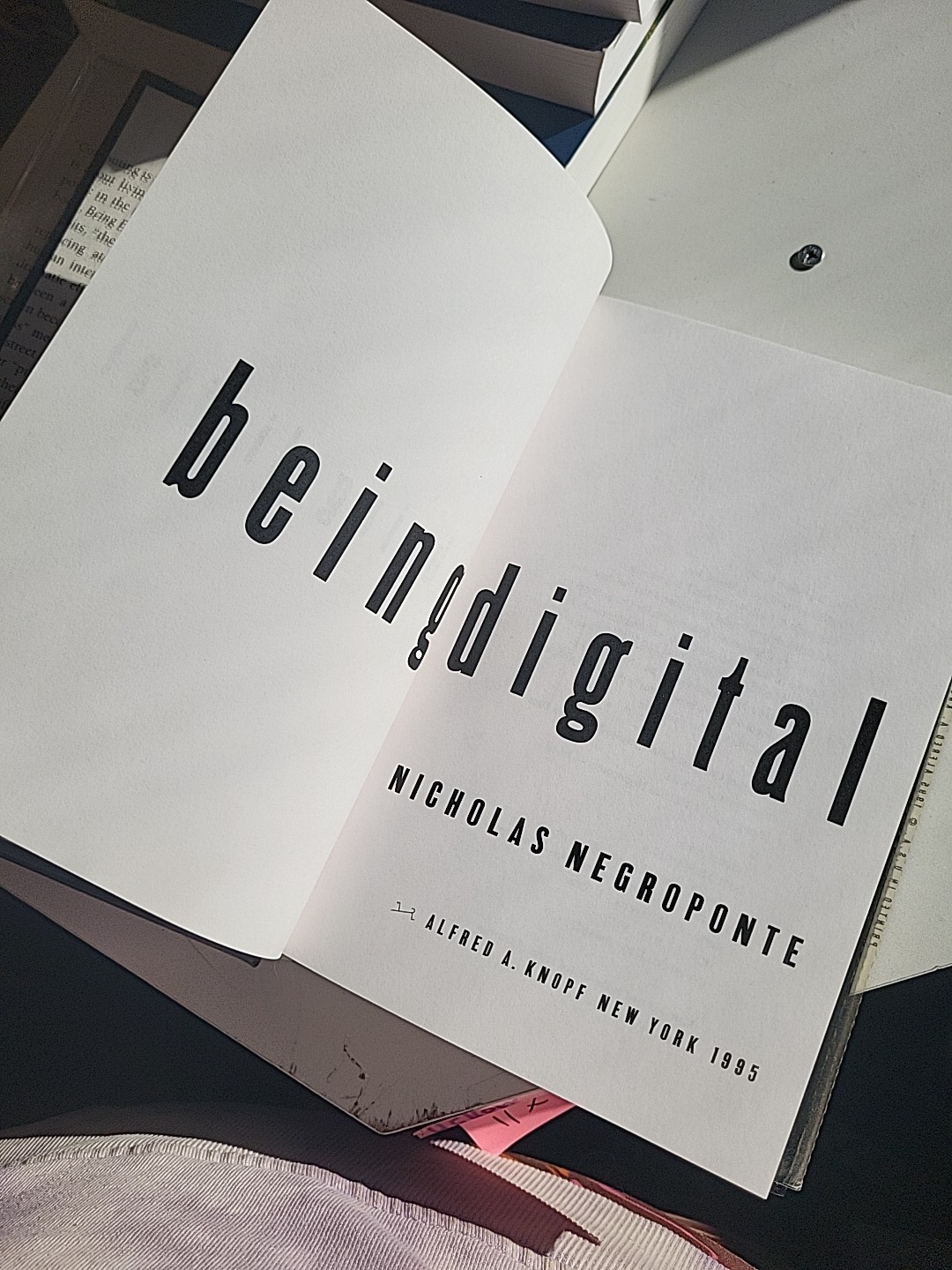 Being Digital Book HC/DJ 1st Edition 1995 Technology by Nicholas Negroponte FS