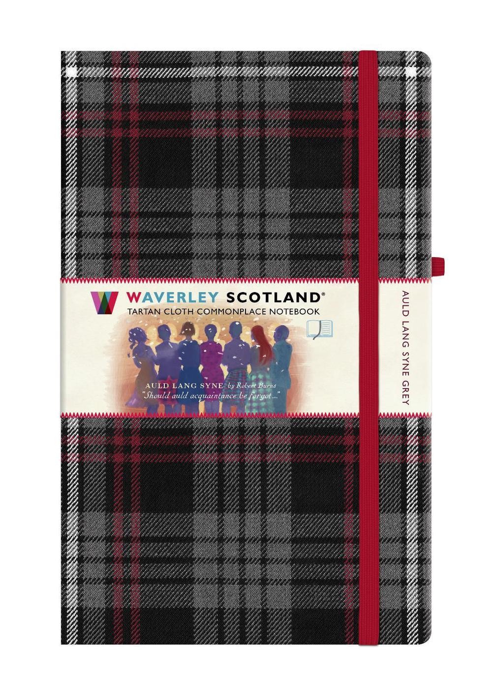 Auld Lang Syne Grey Tartan Notebook: Large 21cm x 13cm: Waverley Scotland Tartan