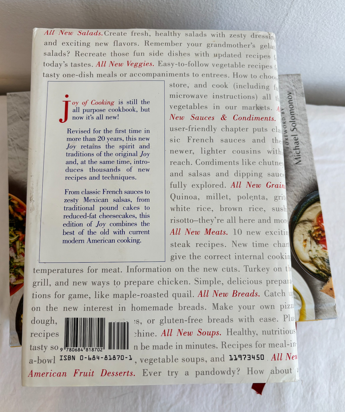 Lot Of 5 Cookbooks 4 hardcover. Great condition JOY OF COOKING & More