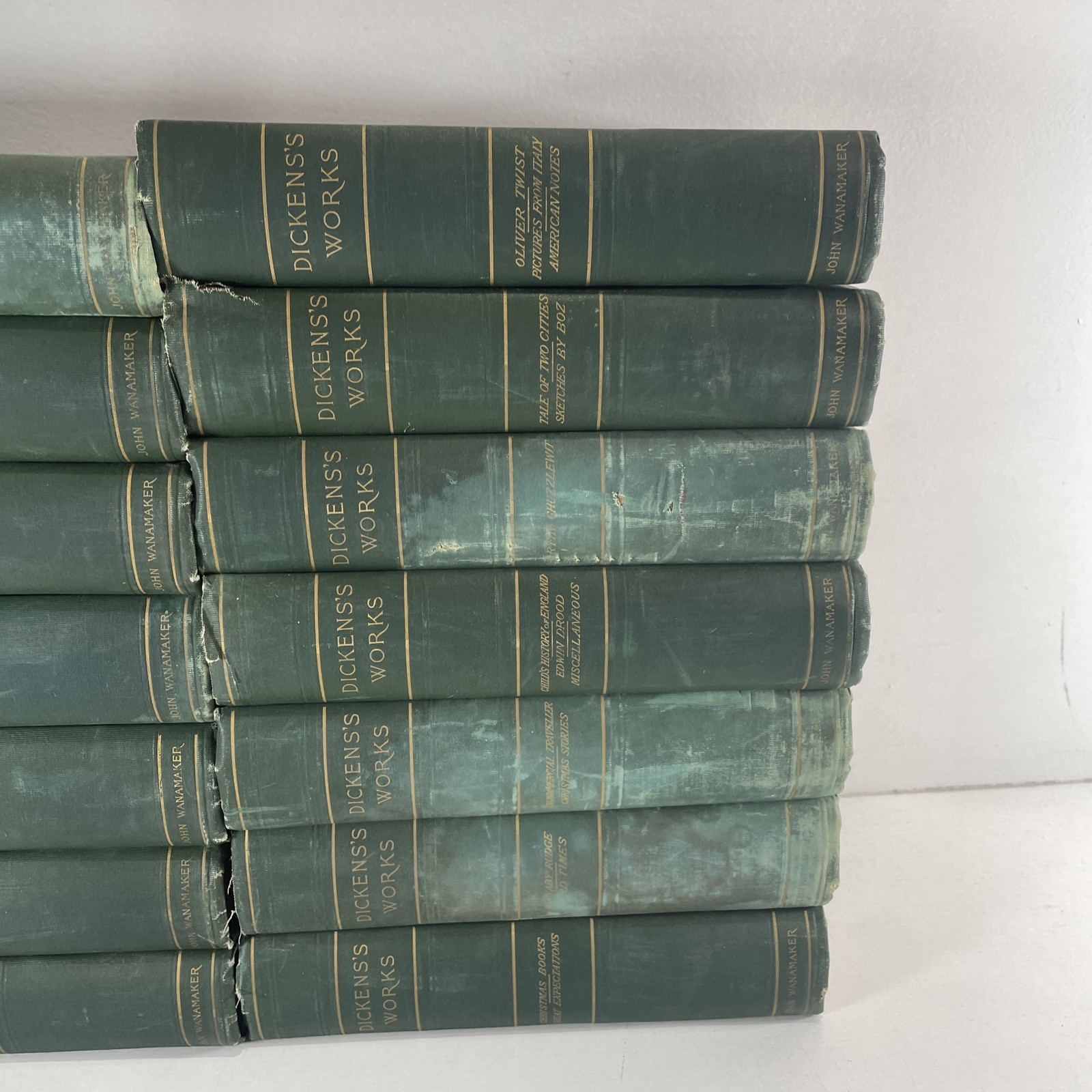 Lot of 14 Vintage Charles Dickens’s Works Hardcover Books John Wanamaker