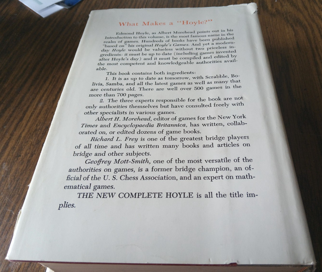 The New Complete Hoyle By Albert H. Morehead, Richard L. Frey And Geoffrey Smith