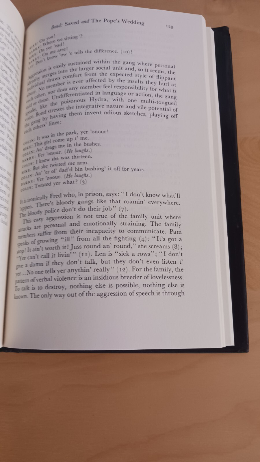 Verbal Violence In Contemporary Drama
