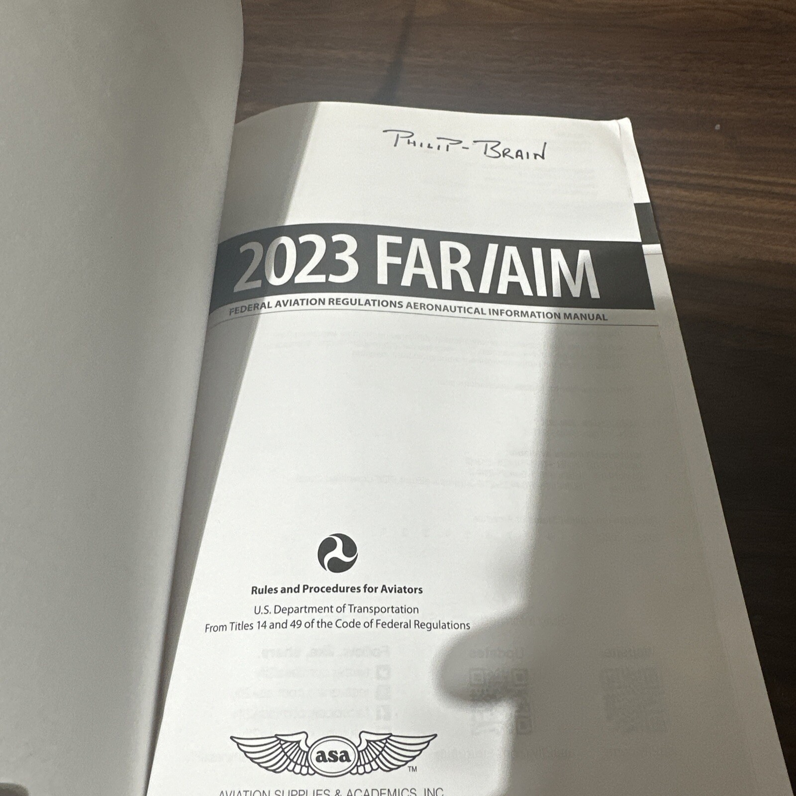 FAR/AIM 2023: Federal – Paperback, by Federal Aviation Administration – Good