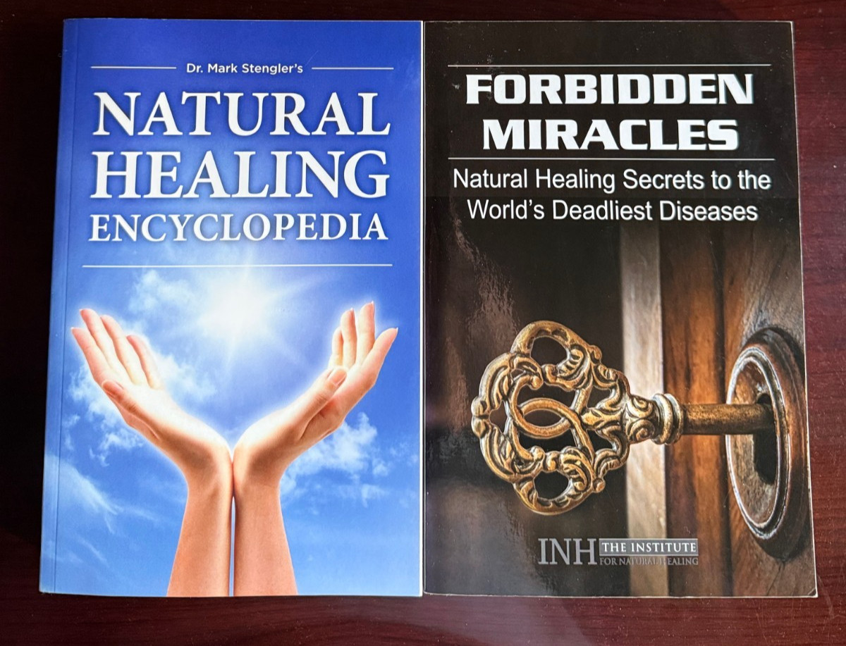 2 PB Lot: Forbidden Miracles & Natural Healing Encyclopedia Alternative Medicine