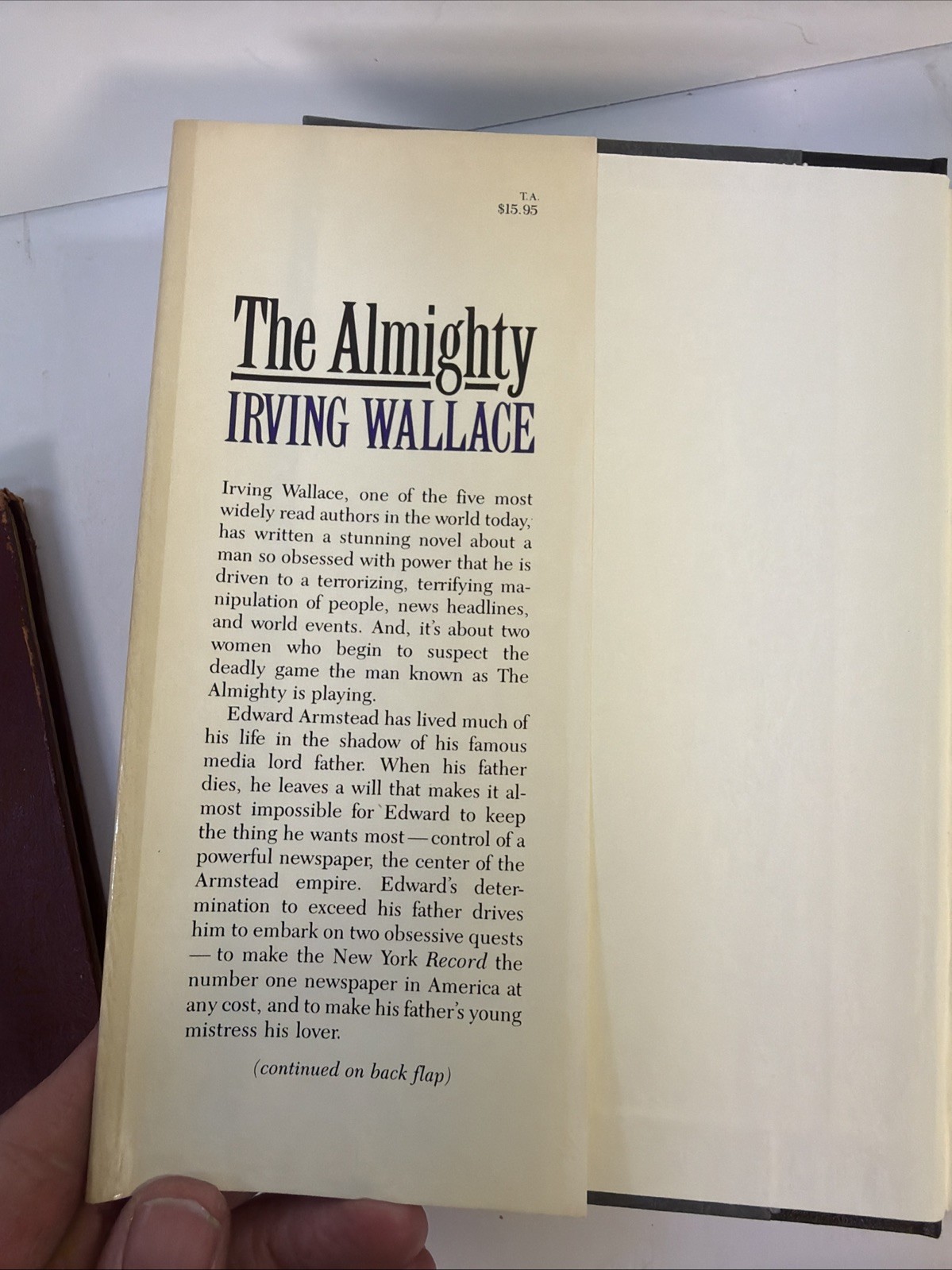 The Almighty Irving Wallace 1982 First Edition HC Doubleday Novel Thriller