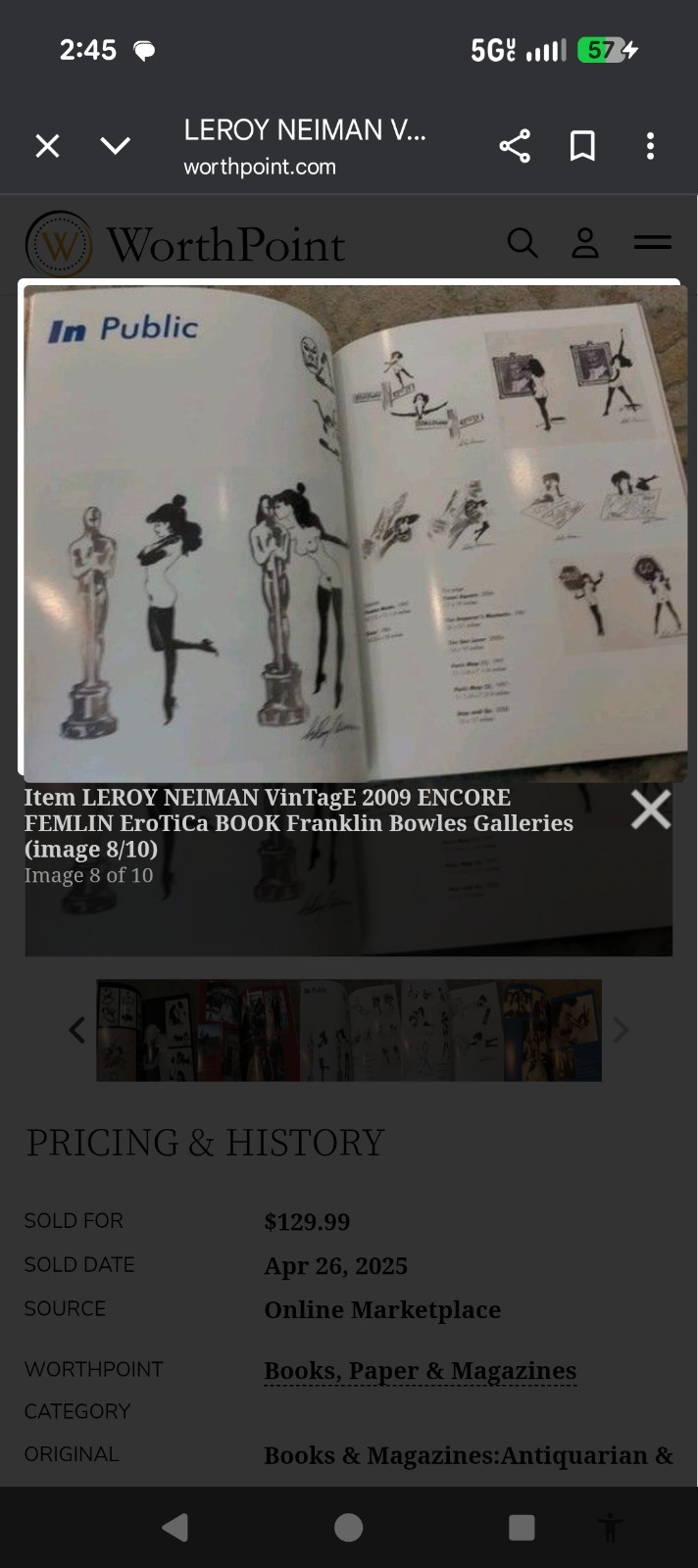 LEROY NEIMAN VinTagE 2009 ENCORE FEMLIN EroTiCa BOOK Franklin Bowles Galleries