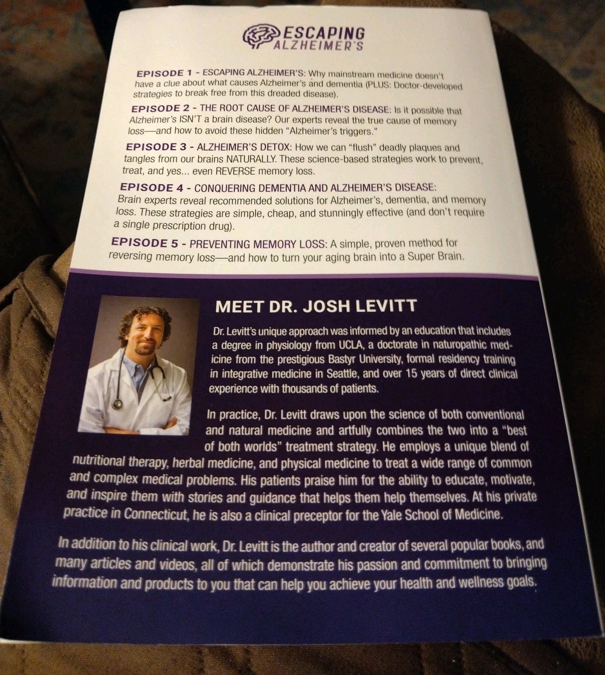 Escaping Alzheimer’s The Complete Interview Transcripts By Dr. Josh Levitt 2020