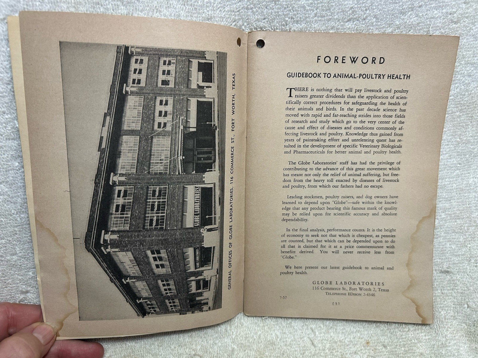 The Globe Blue Book 1950s Guidebook To Animal & Poultry Health 140 Illust. Pages