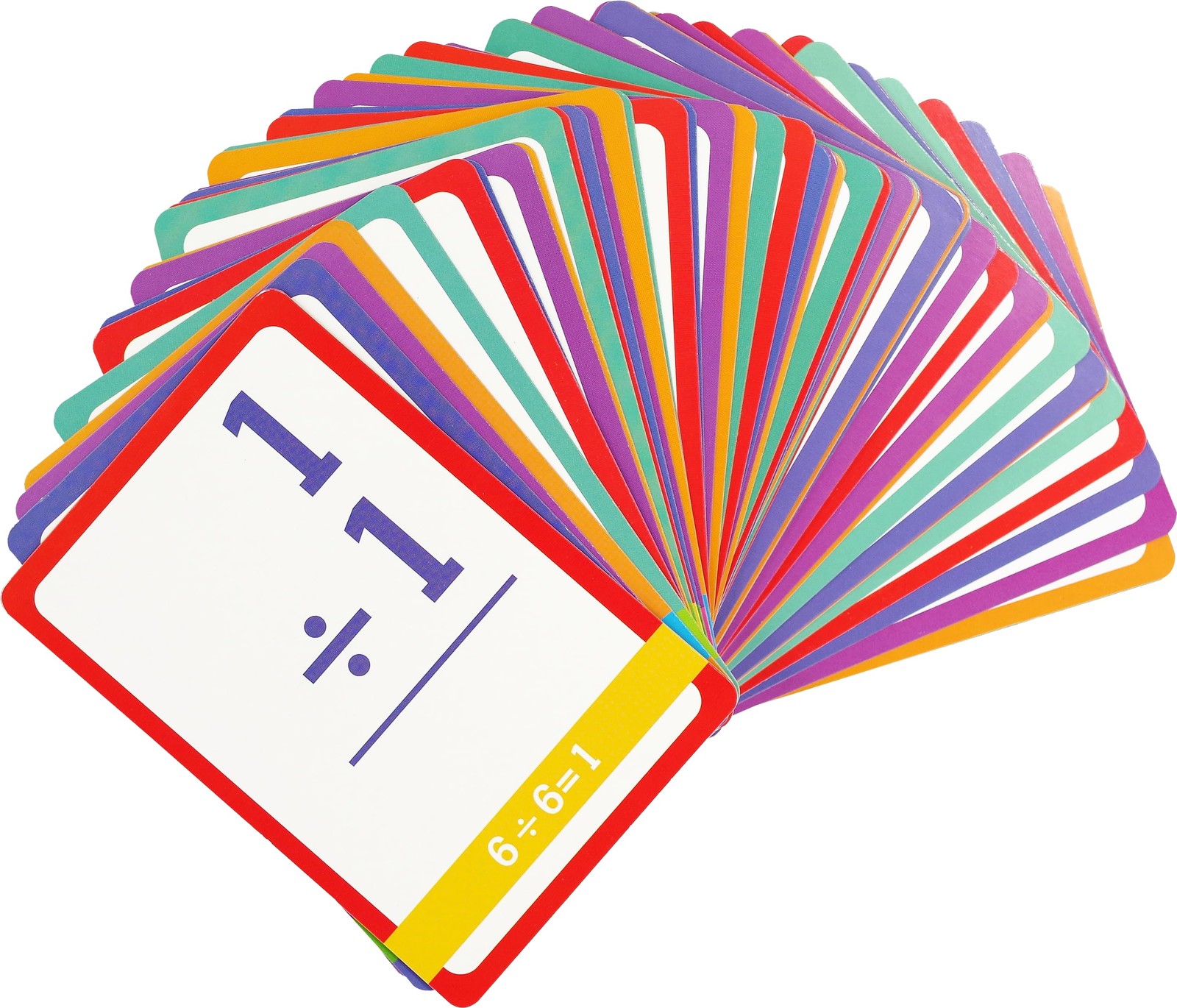 Division Flash Cards (55 cards, Grades 3 and up) Medium