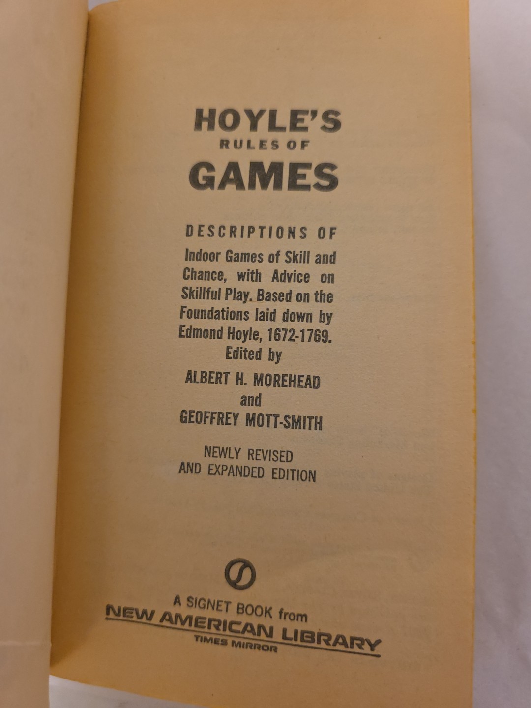 Hoyle’s Rules Of Games Card Albert Morehead And Geoffrey Mott-Smith VINTAGE COPY