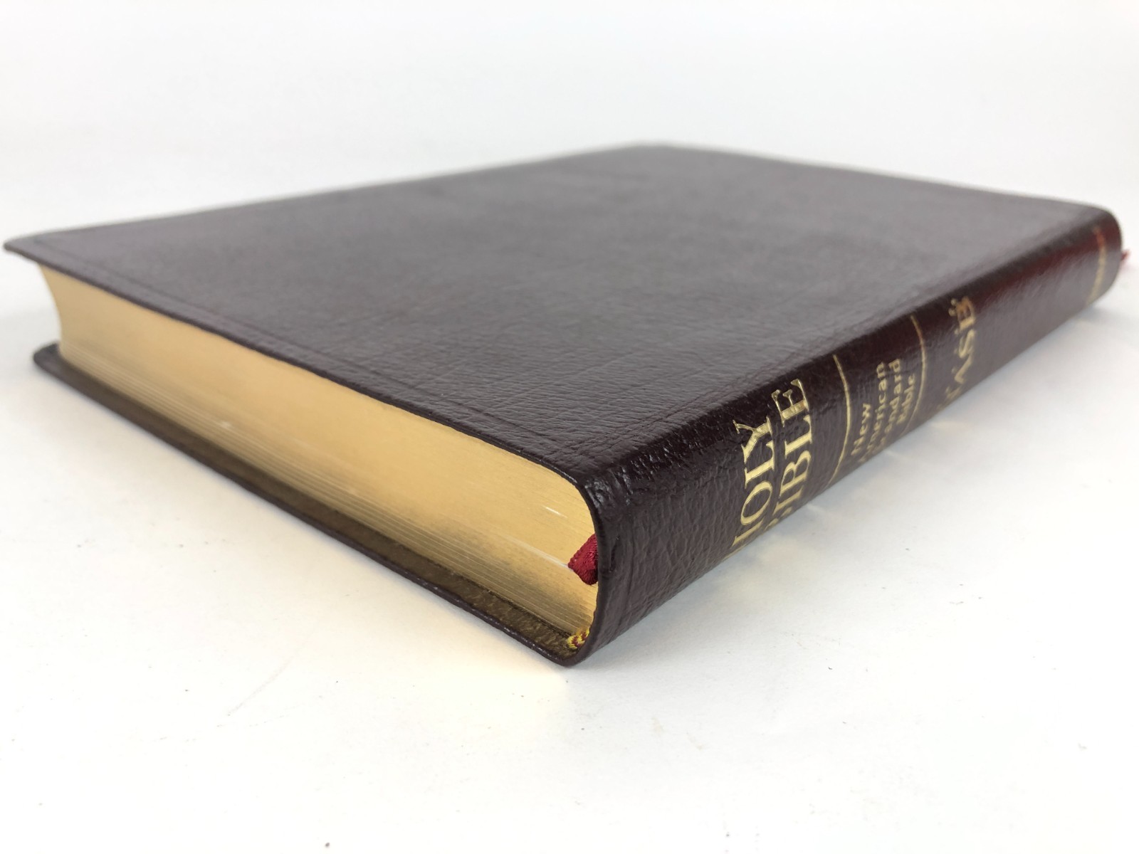 *VG+ unmarked* NASB Minister’s Bible Burgundy Leather Center Column Hendrickson