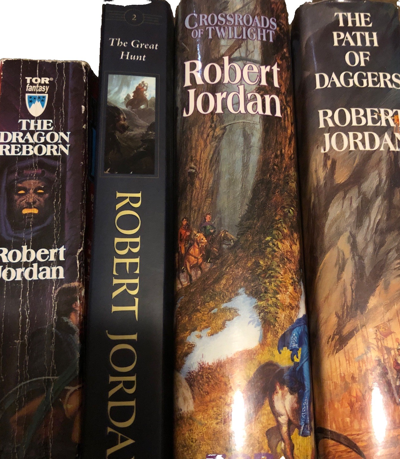 Lot of 4 Robert Jordan Wheel of Time 2,3,8 & 10 TOR Fantasy HB w/ DJ & PB 1st Ed