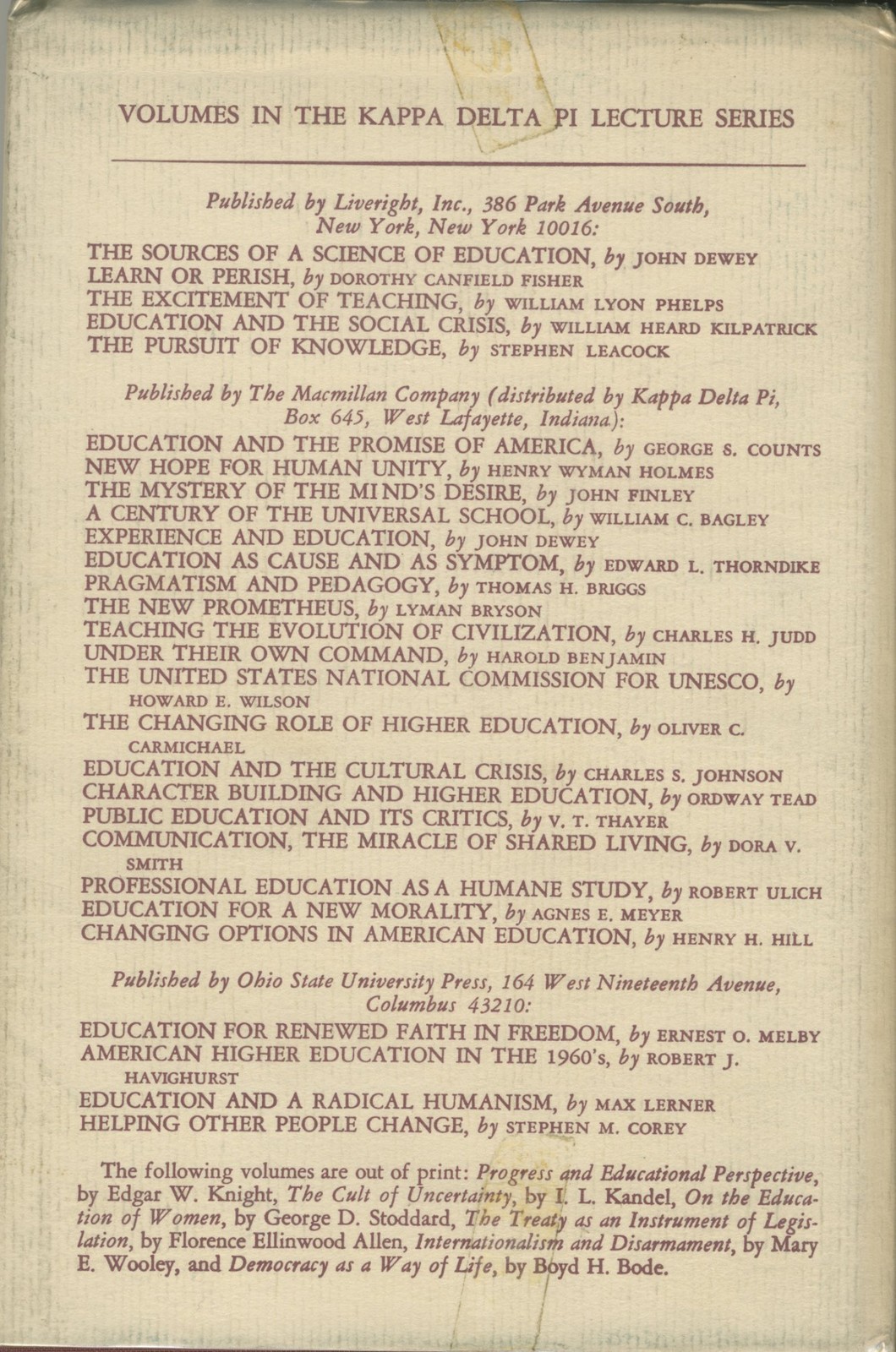 Religions, values, and peak-experiences, ([The Kappa Delta Pi …