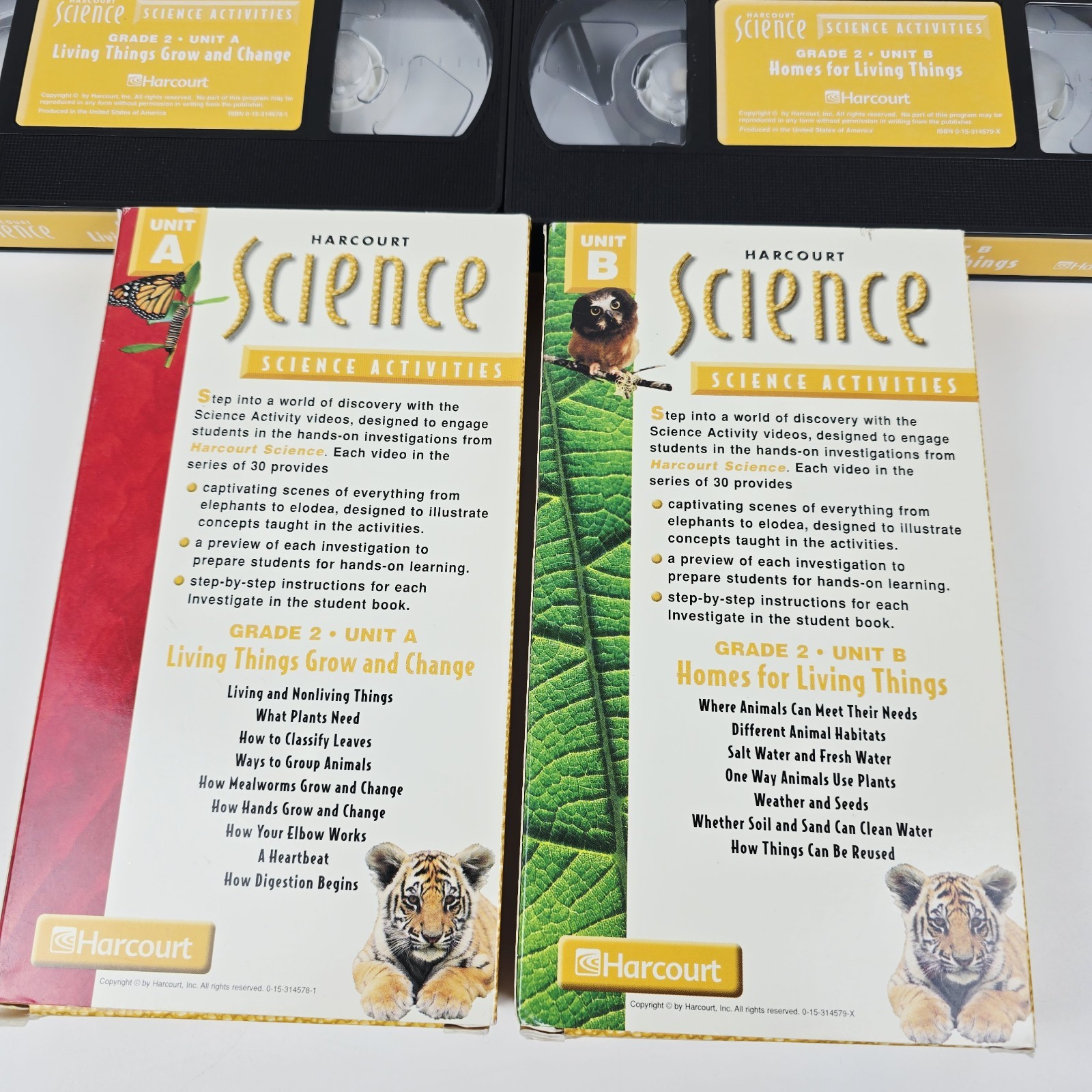 Complete VHS Set Of 6 Harcourt Science Grade 2 Activities Unit A – F Homeschool