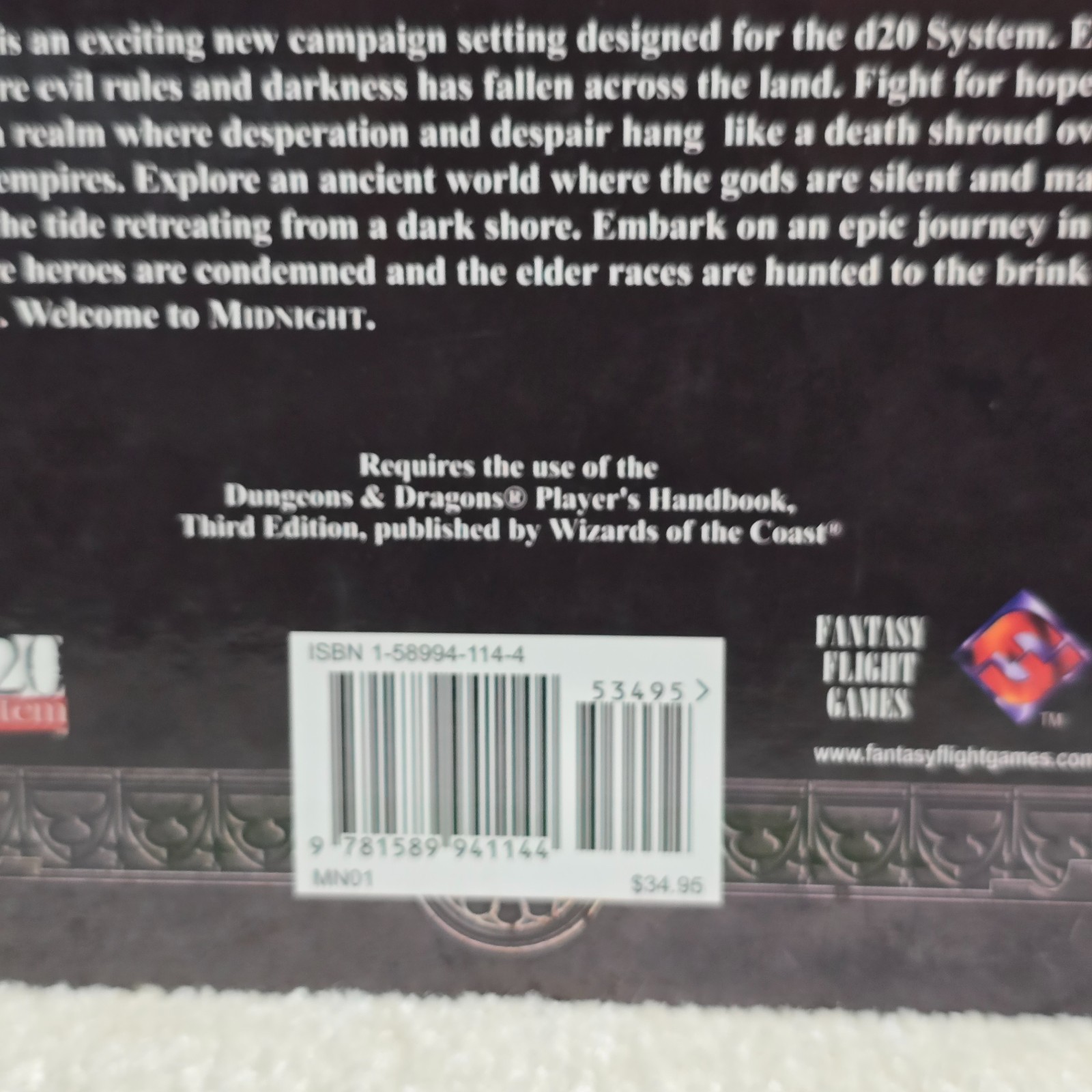 Midnight rpg: Epic Fantasy in an Age of Shadow d20 System Roleplaying Hardcover
