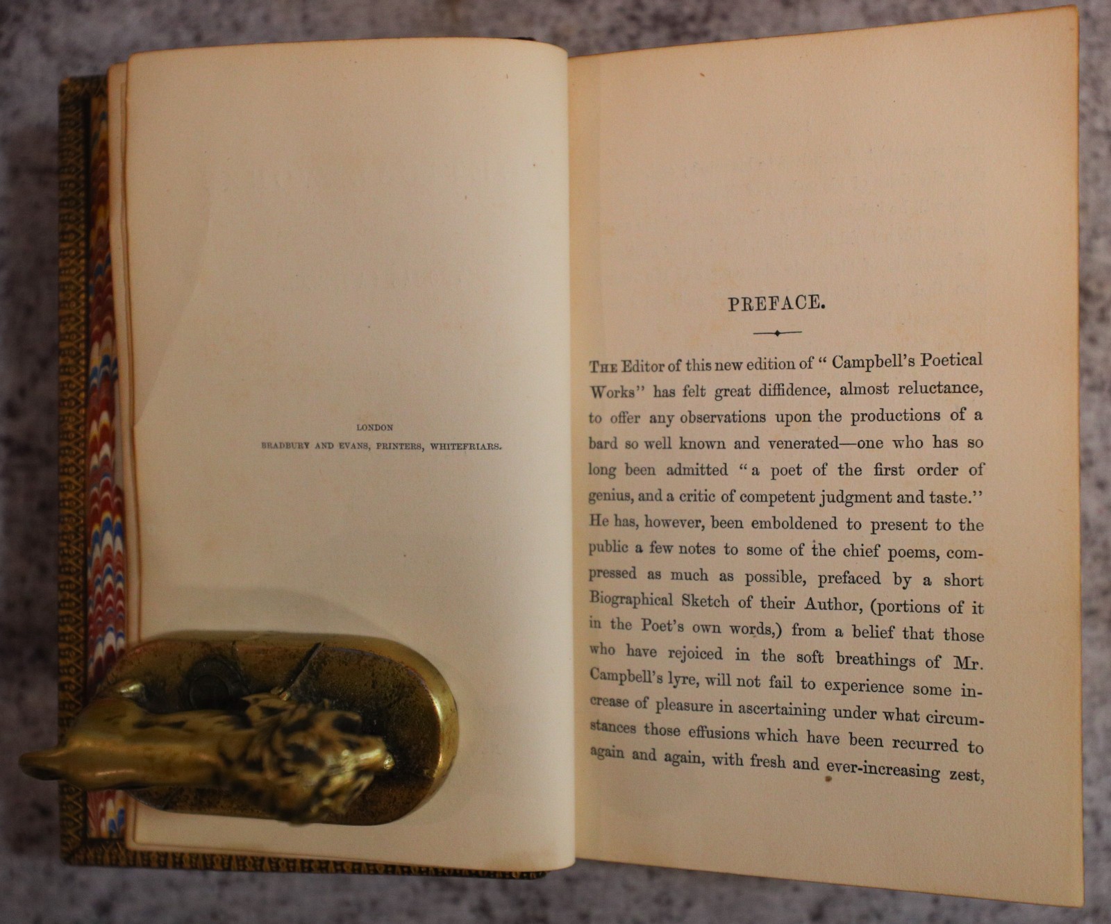1863 WA Hill, Poetical Works of Thomas Campbell, Full Leather Fine Binding