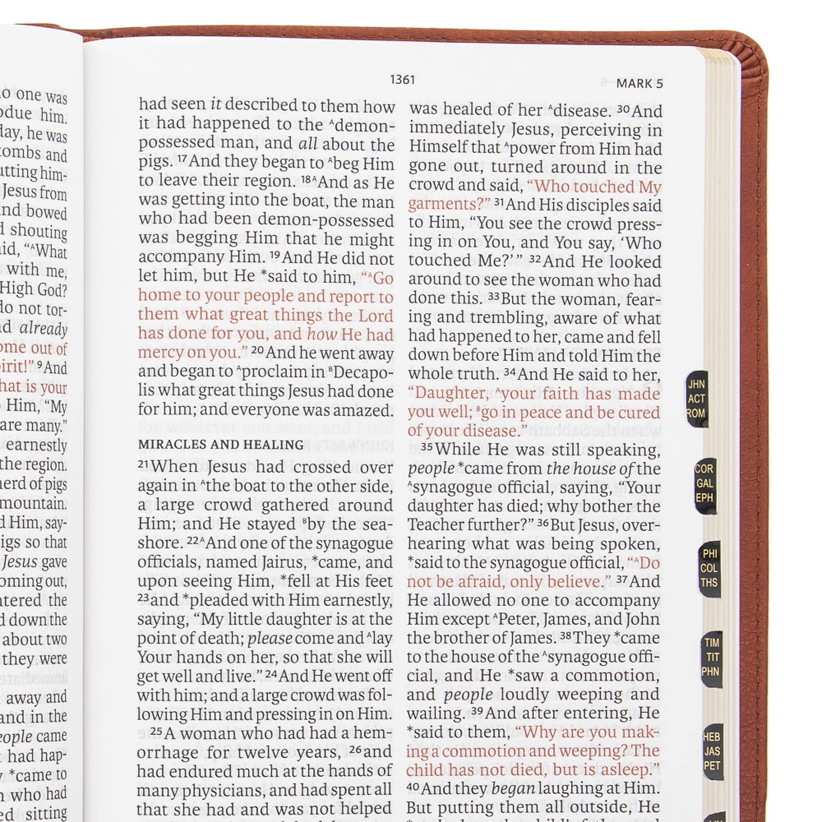 Reference Bible Super Giant Print Burnt Sienna LeatherTouch Indexed