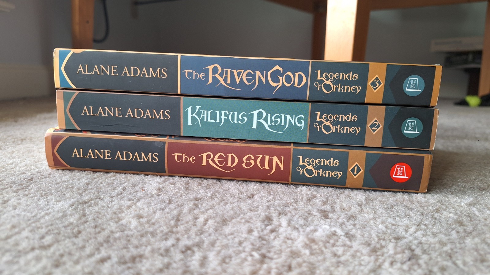 Legends of Orkney #1-3 by Alane Adams (LIKE NEW, BOOK #1 THE RED SUN- HARDCOVER)