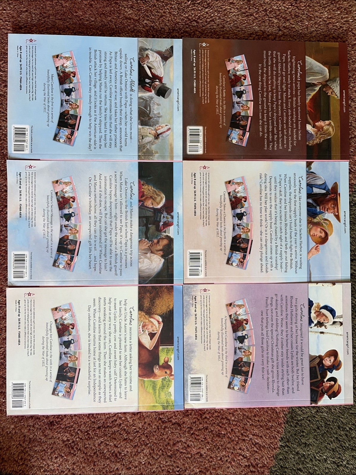 American Girl Caroline 1812 Box Set With Game Board By Kathleen Ernst