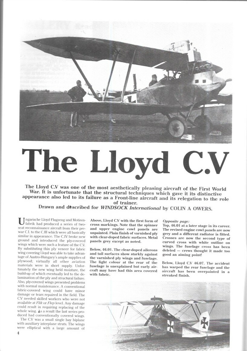 Windsock International V6 N1 Sikorsky G-3 Lloyd C.V Albatros French Breguet