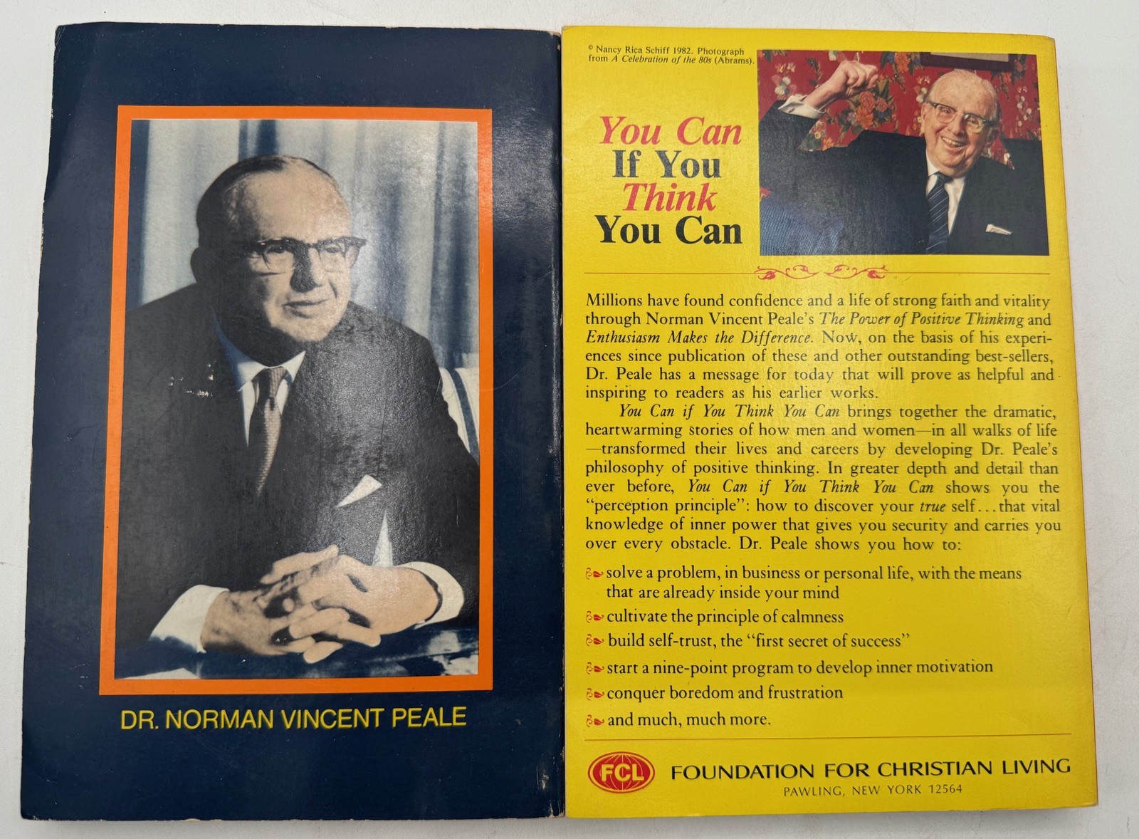 Norman Vincent Peale 2 Book Lot Positive Thinking & You Can