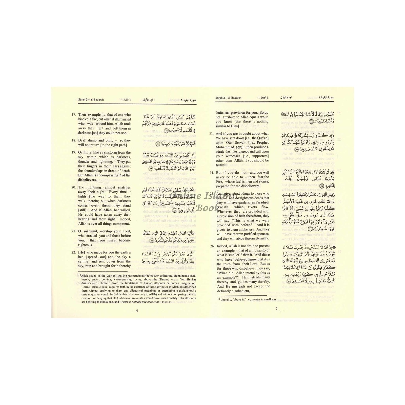 The Quran (Arabic Text with Corresponding English Meaning) 6.5 X 4.6 INCH