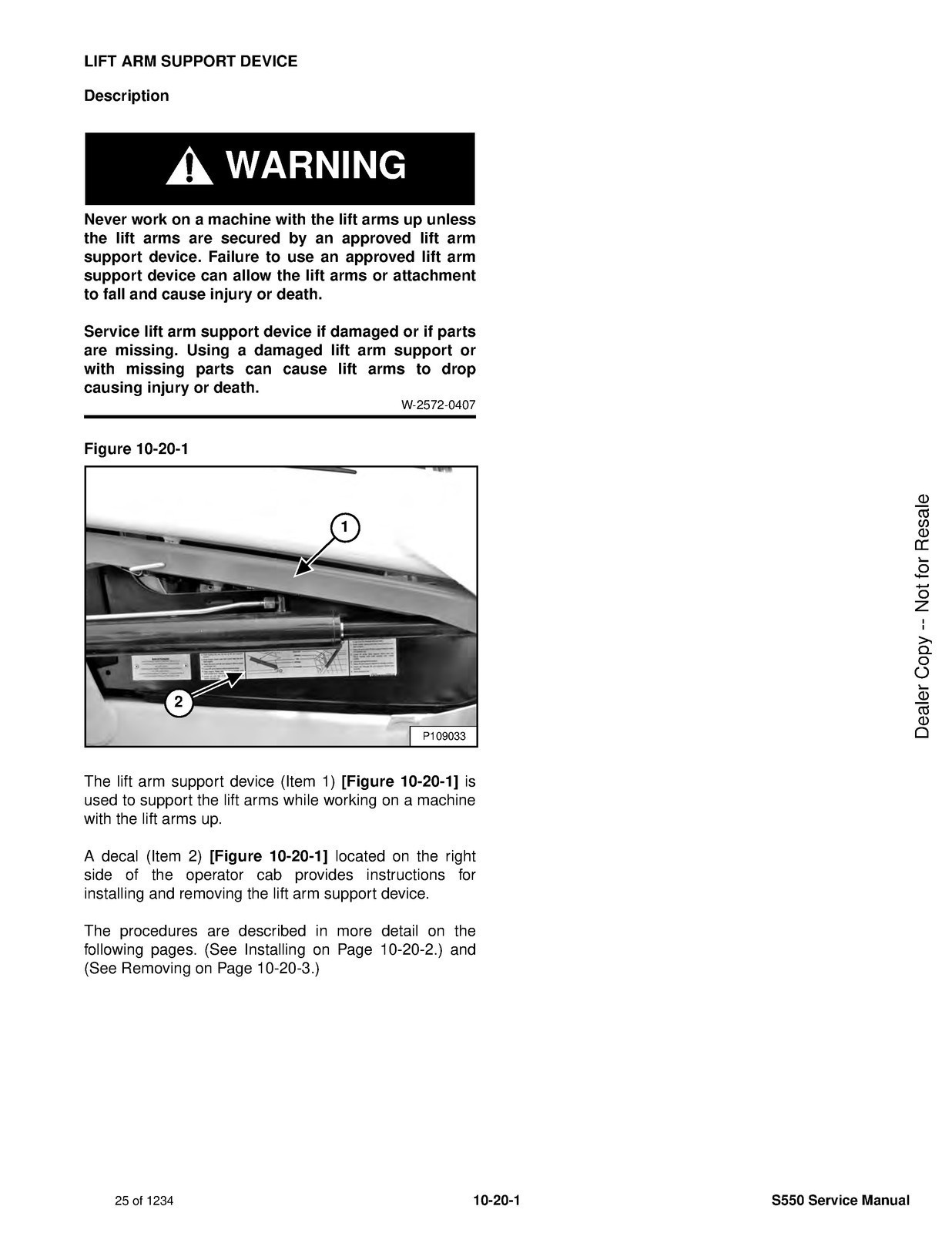 BOBCAT S550 Skid-Steer Loader Service Manual SN A3NL11001 Up 2019, FOLDOUTS
