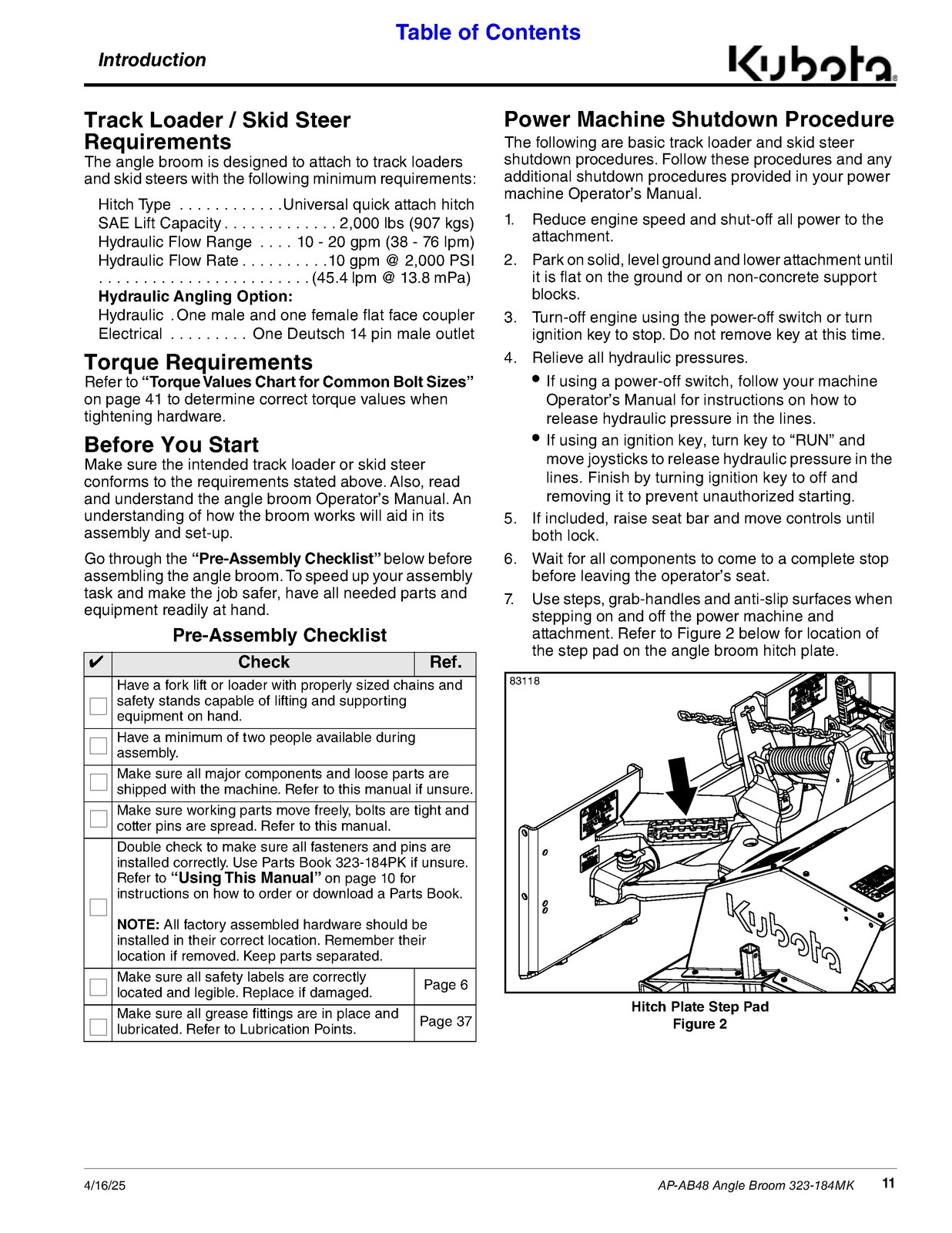 LAND PRIDE AB48 Angle Broom Operators Manual – STEEL WIRE BOUND – TOUGH COVERS