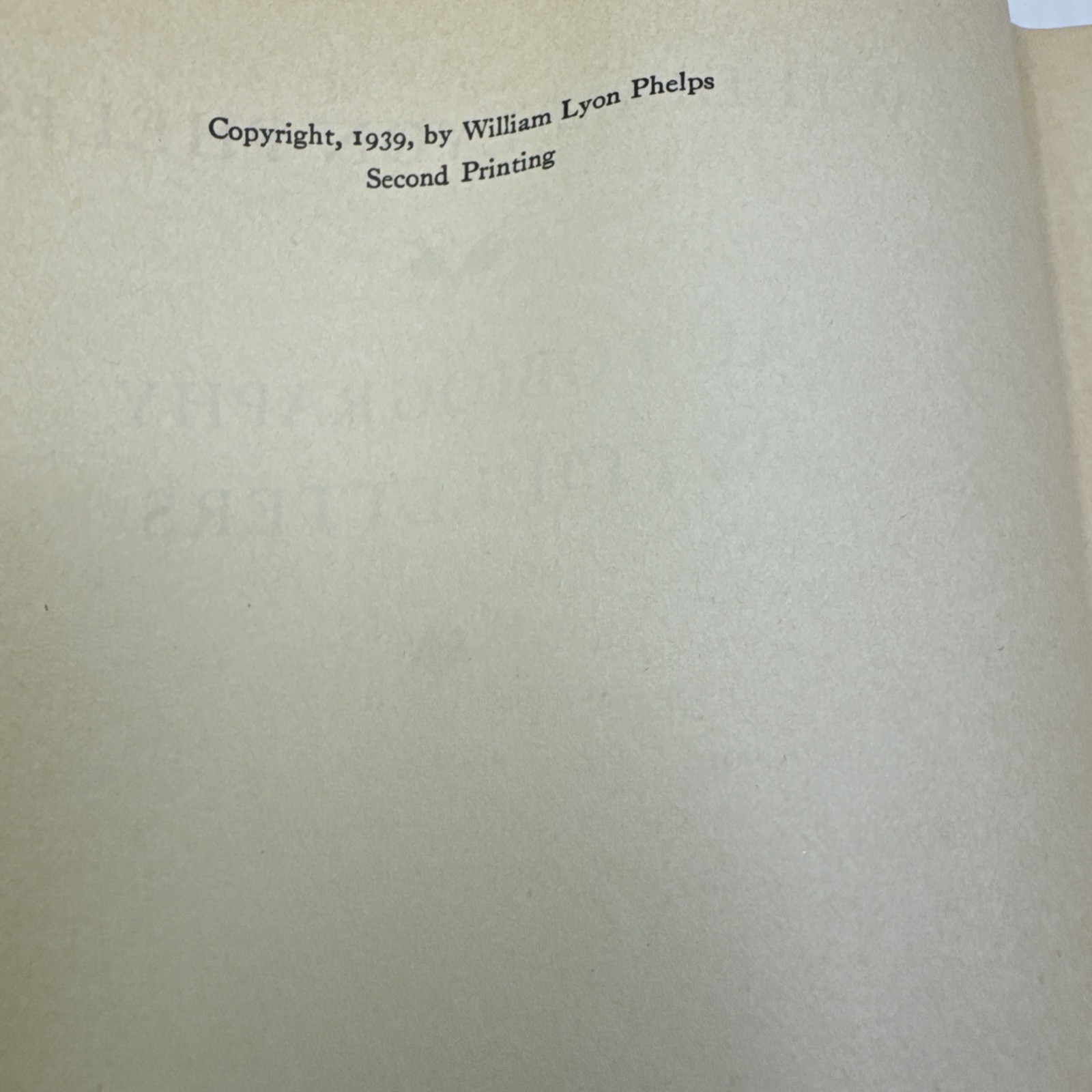 William Lyon Phelps Autobiography with Letters Second Print 1939 Oxford Press HC