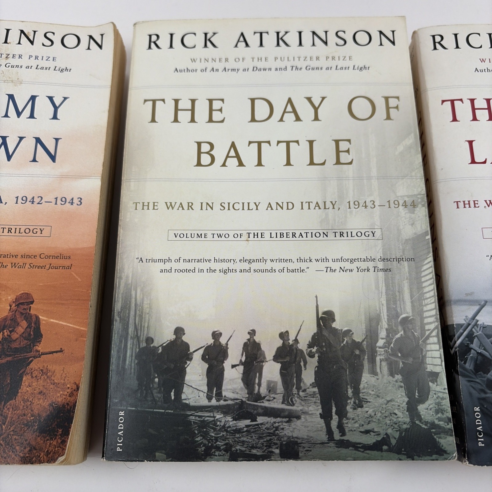 The Liberation Trilogy Soft Cover Paperback – Rick Atkinson Signed- 3 book set