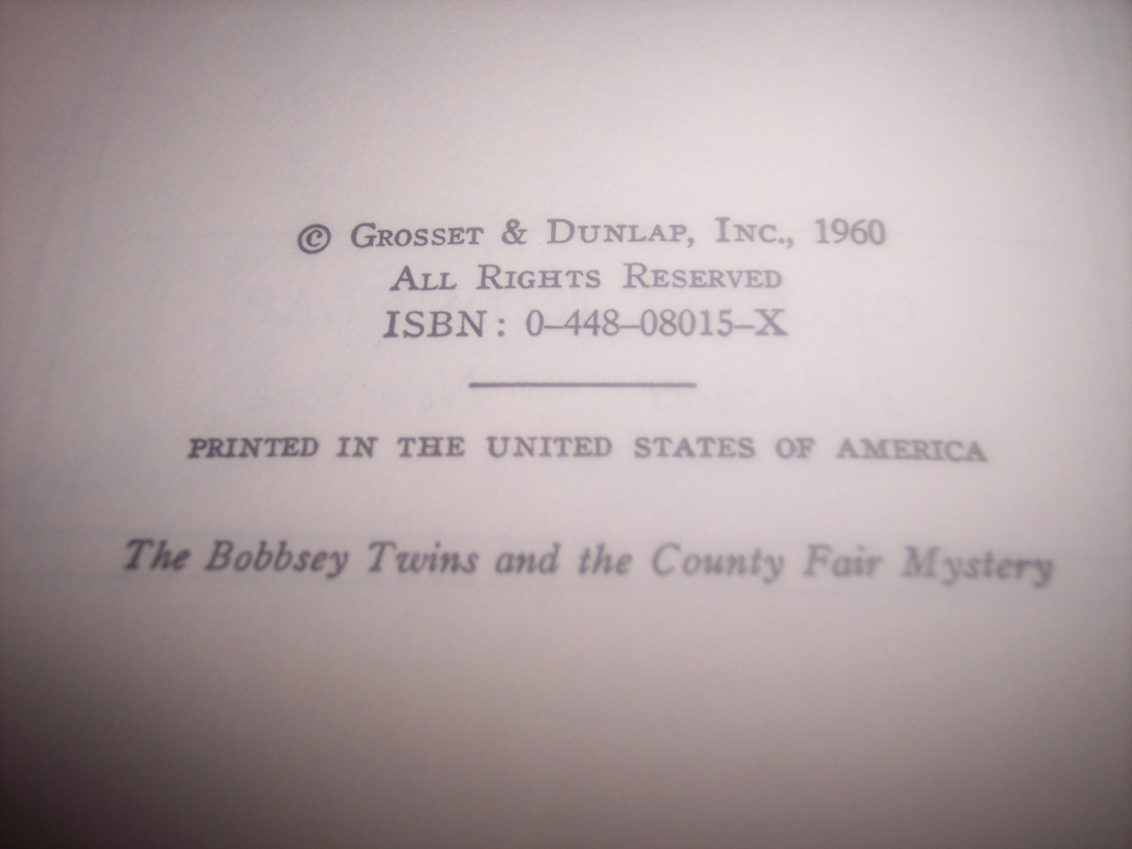Vintage Book- Bobbsey Twins And The County Fair Mystery-1960-Laura Lee Hope