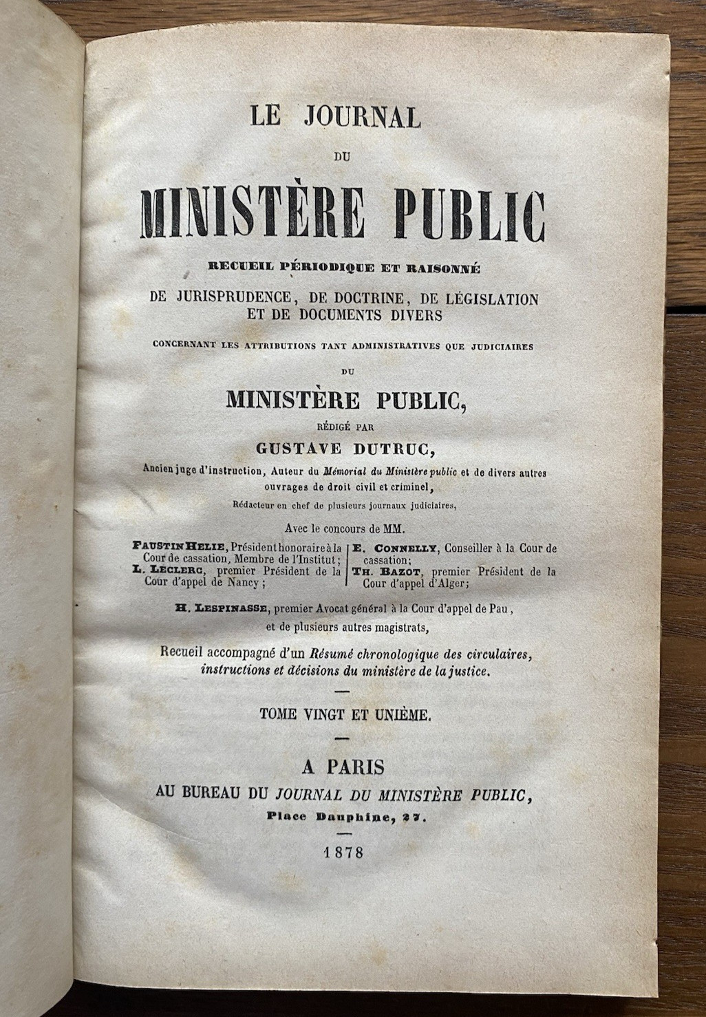 Antique French Law Books Journal du Ministere Public 6 Volume Set 1876-1881
