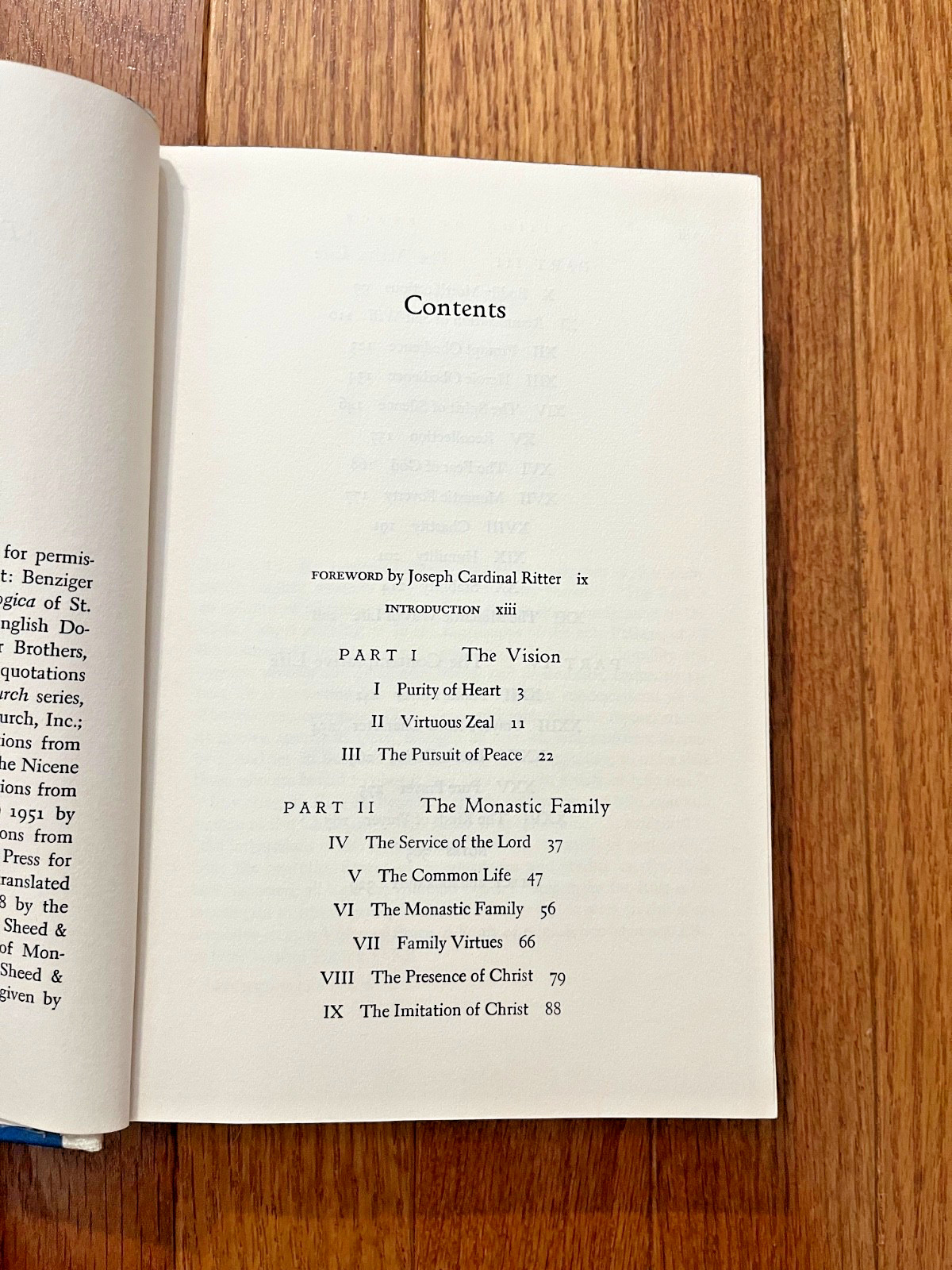 Vision of Peace by Wilfrid Tunink (1963 Hardback) On the Rule of St. Benedict