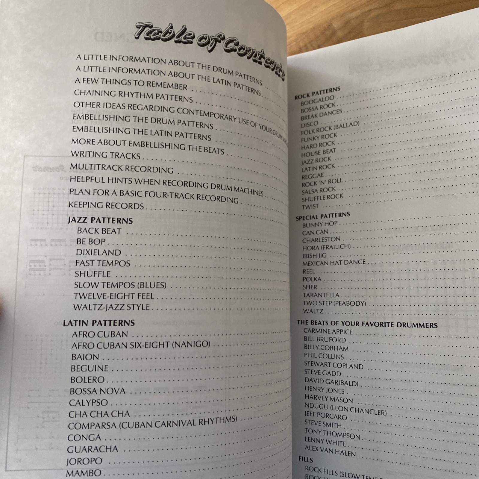 ROLAND DRUM MACHINE RHYTHM DICTIONARY By Sandy Feldstein