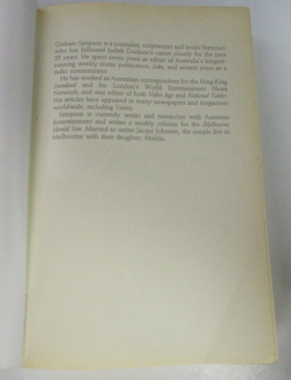 Colours Of My Life, The Judith Durham Story, by Graham Simpson – 0091836840