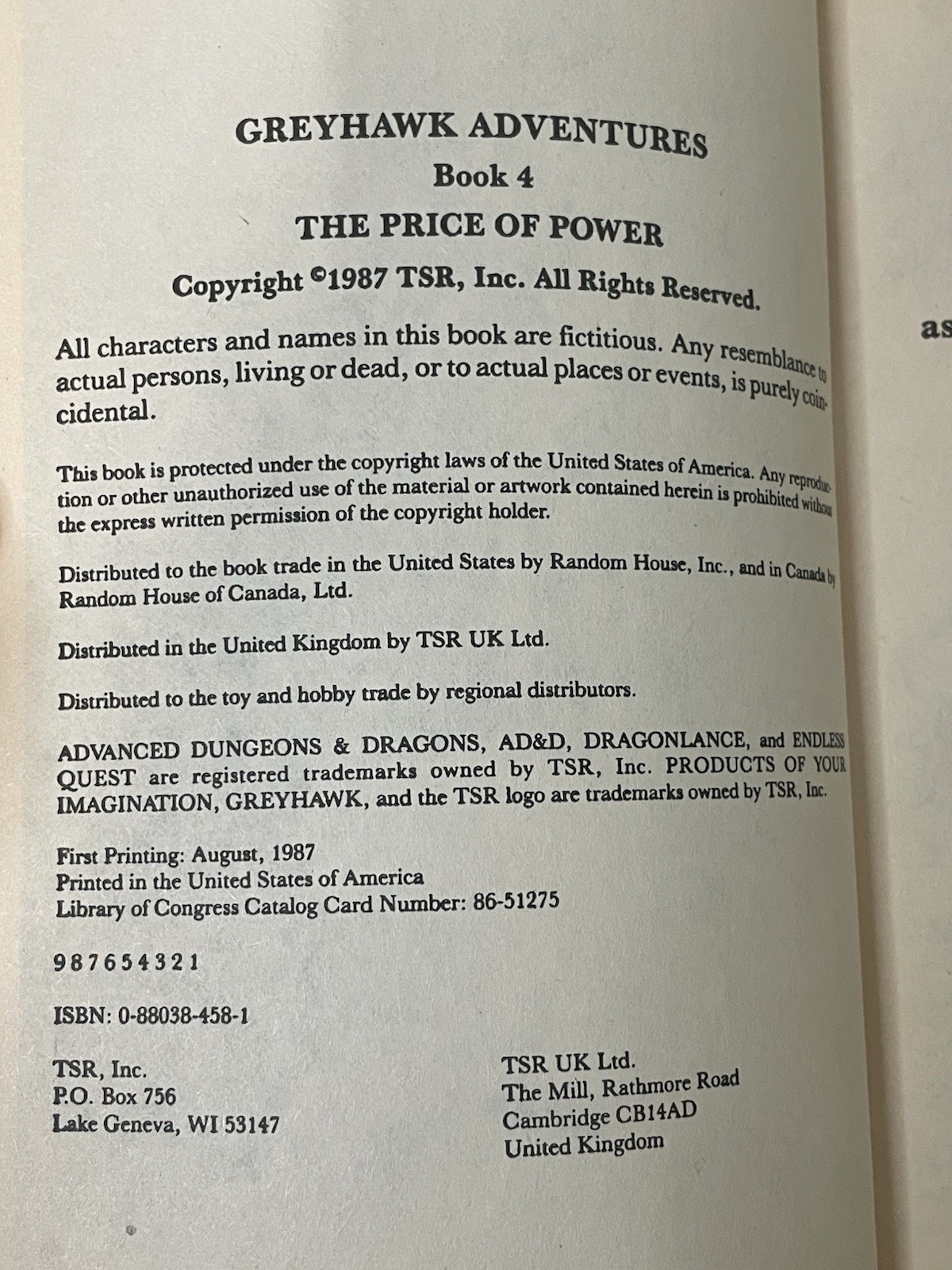 Greyhawk Adventures – The Name of the Game, Price Of Power: By Rose ESTES – PB