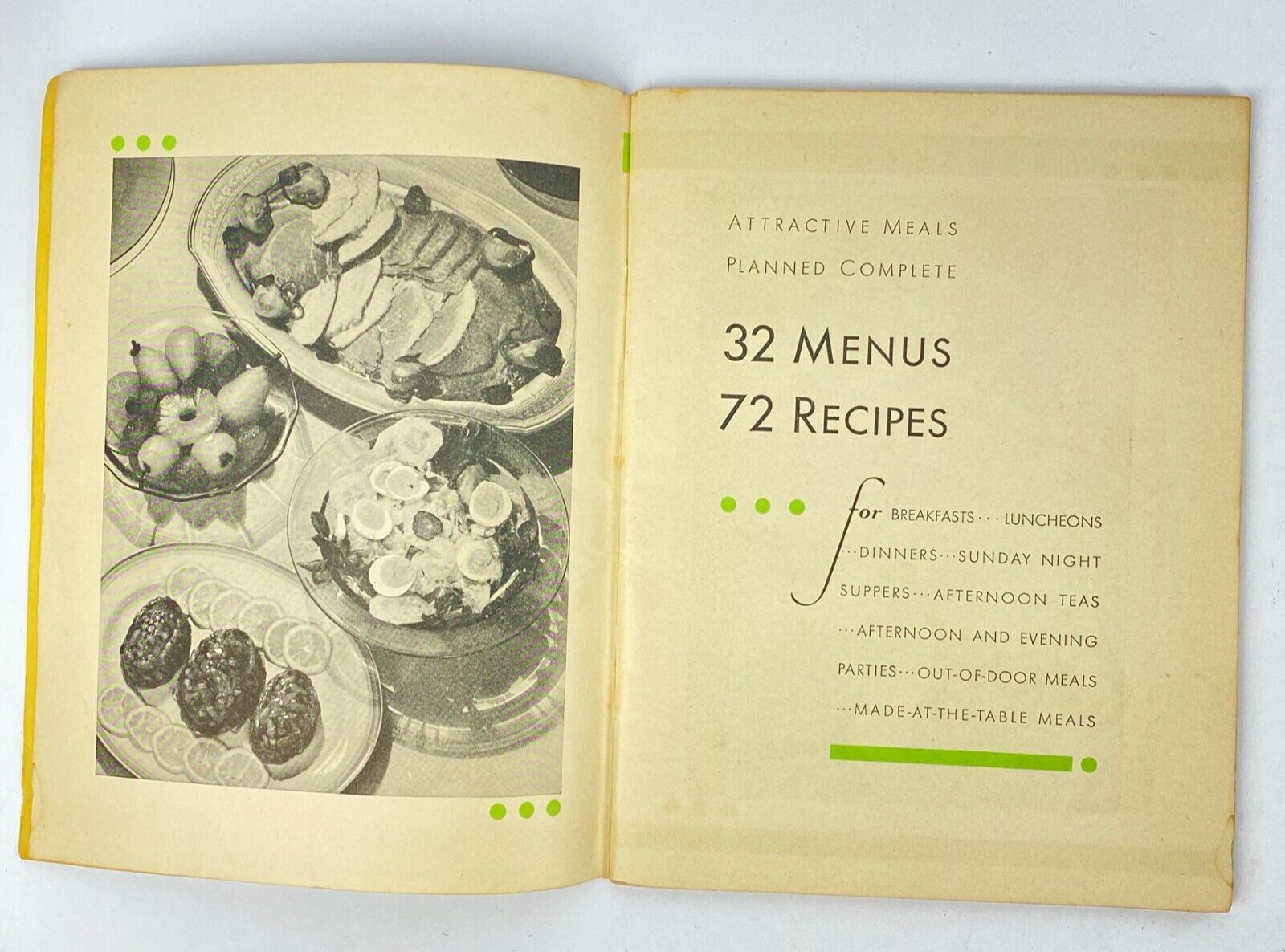 1931 Cookbook Ann Batchelder’s Attractive Meals Planned Complete Vintage