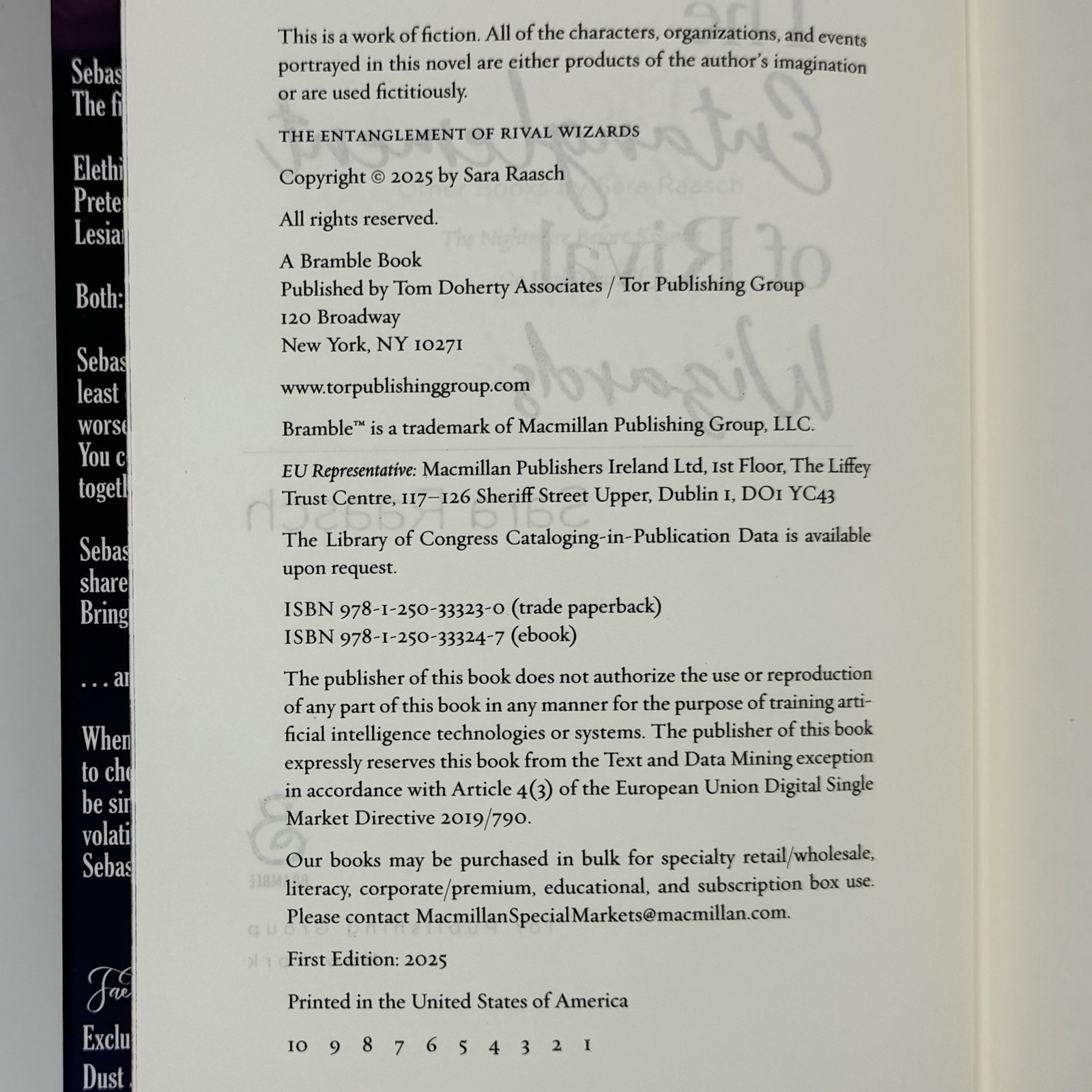 *Signed Fae Crate ed.* The Entanglement of Rival Wizards – Sara Raasch (2025 HC)