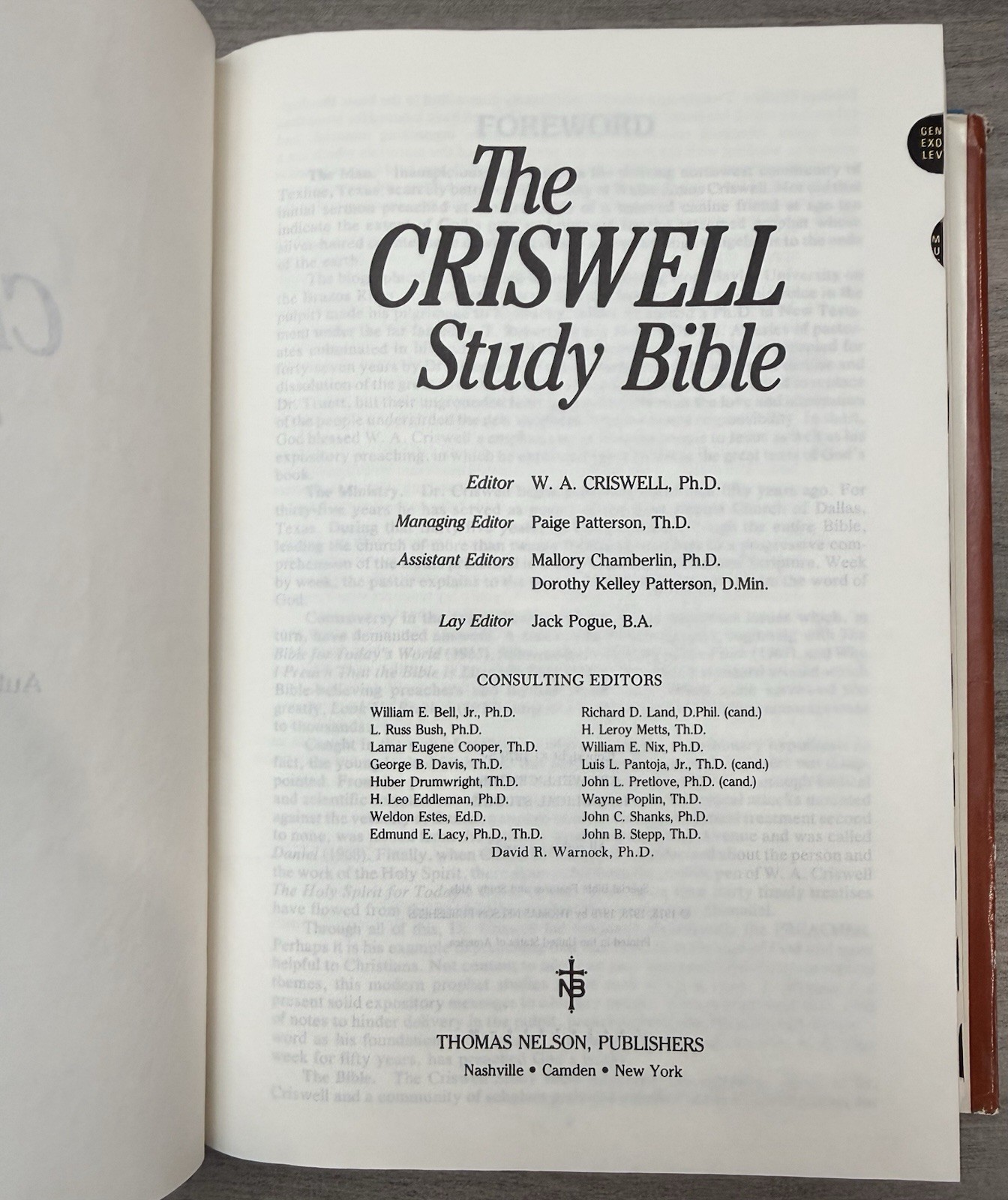 Criswell Study Bible 1979 Thumb Indexed; Blue Hardcover Dust Jacket; Nelson 851