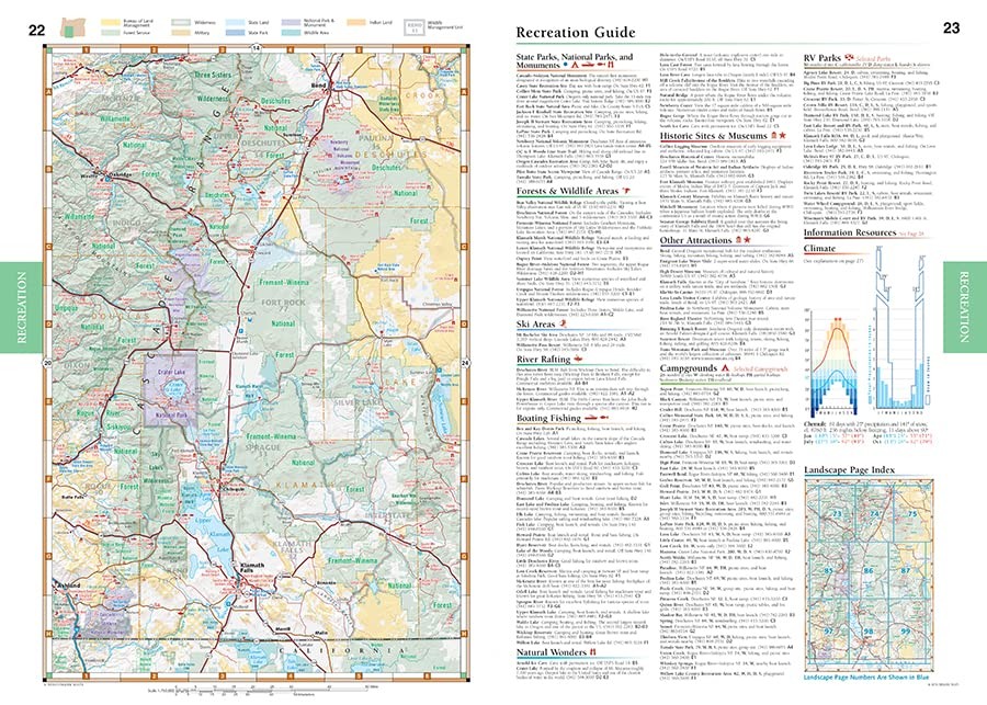 Oregon Road and Recreation Atlas 11th Edition 2024 (Benchmark)
