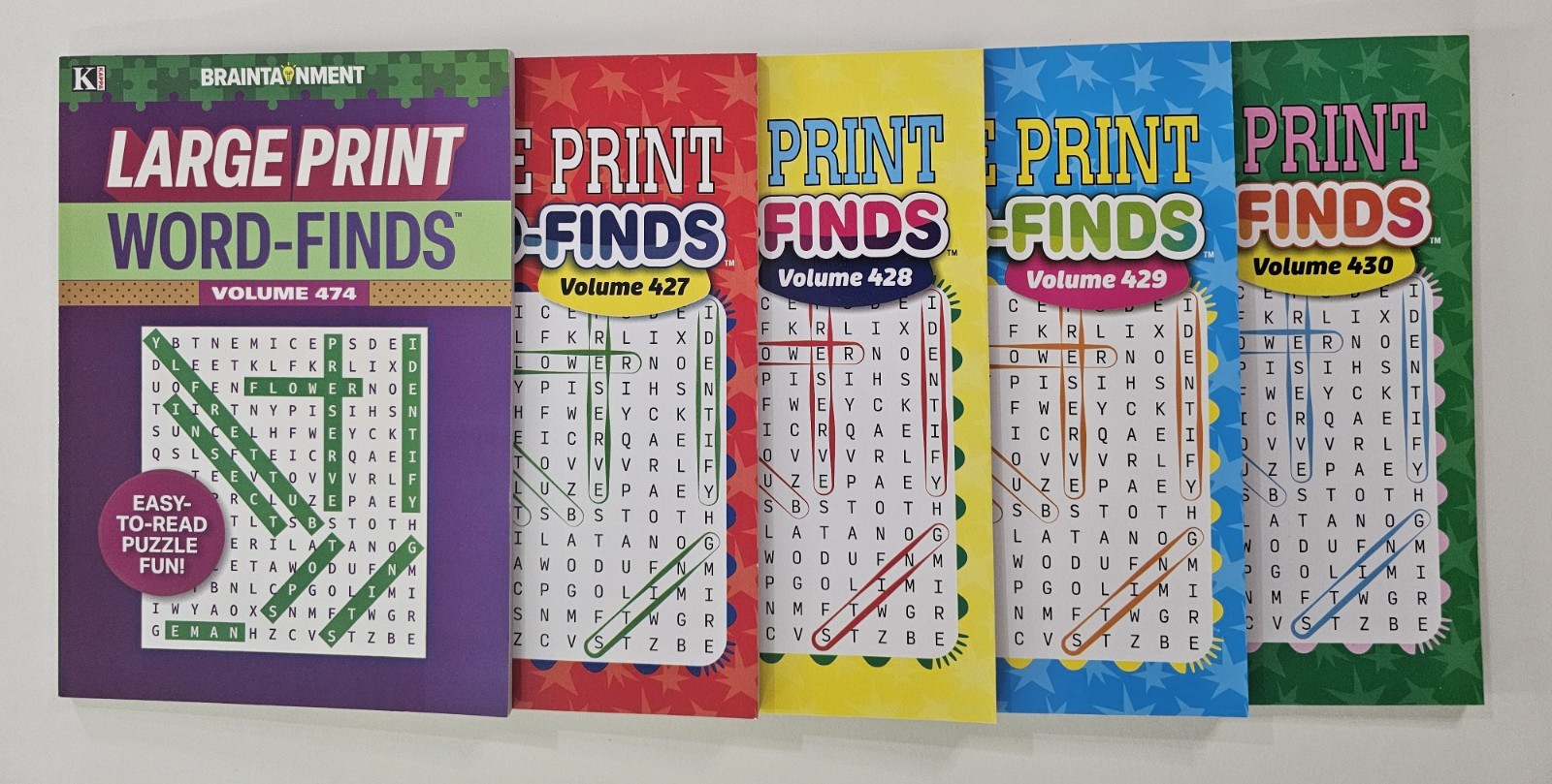 5 New Large Print Word-Finds Puzzle Books Kappa Games Vol #427-474~ Search,Hunt