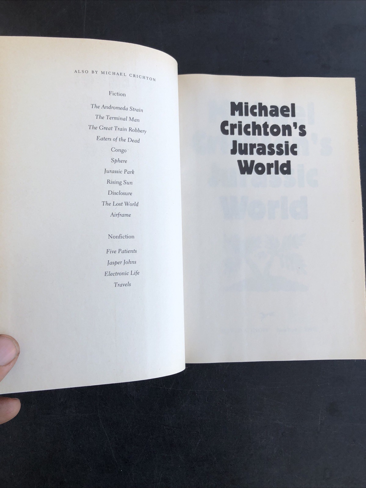 First Edition Michael Crichton’s Jurassic World 1997 Hardcover Deckled Pages