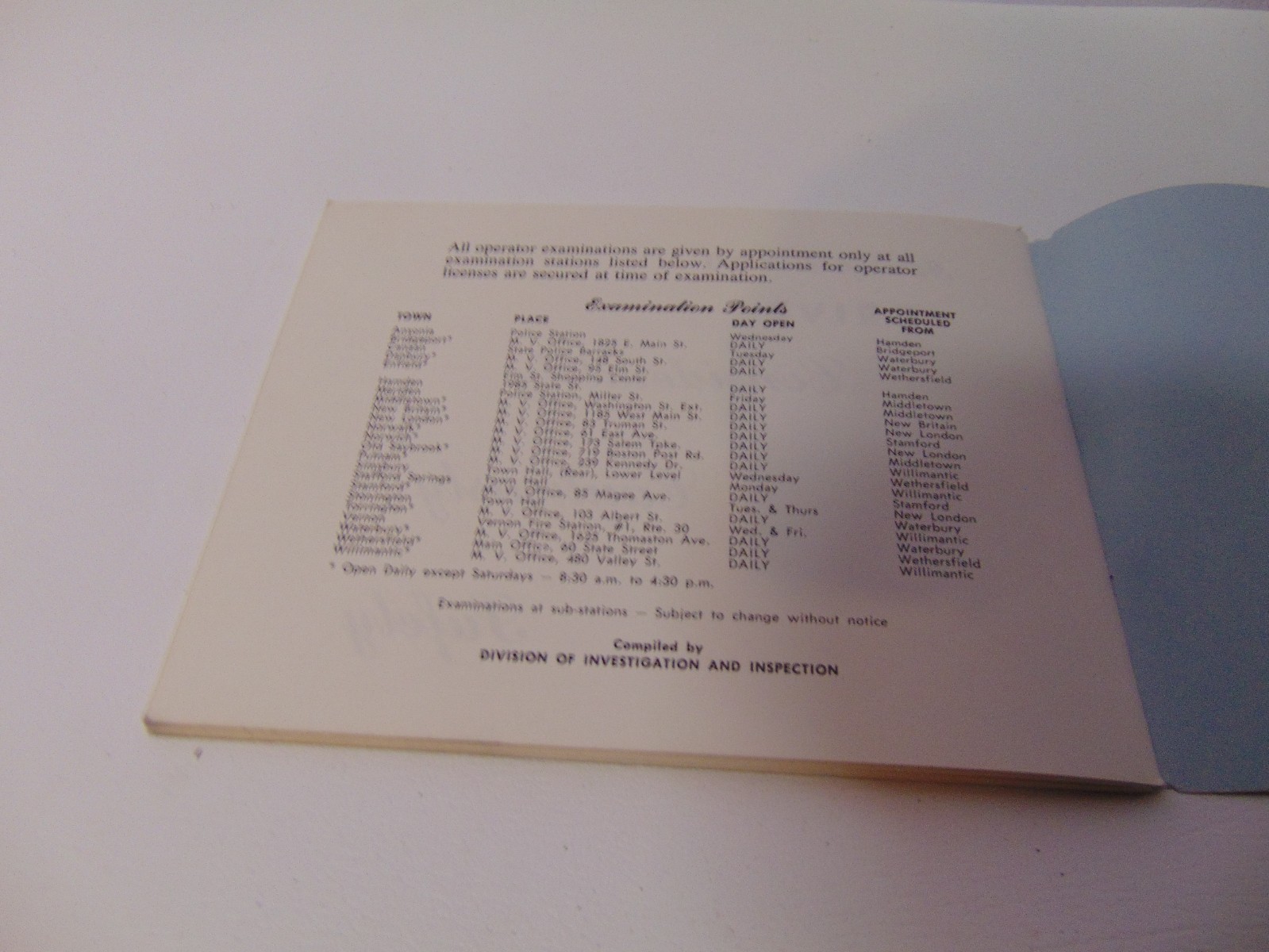 1972 Connecticut Driver’s Manual 53 pages Department of Motor Vehicles 6″ x 4 “