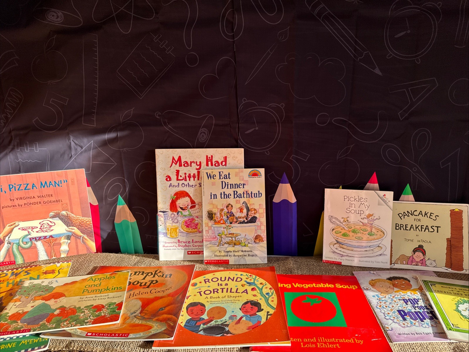 Lot of 12 Mixed Children Books Food Themed Kindergarten- Second Grade Library
