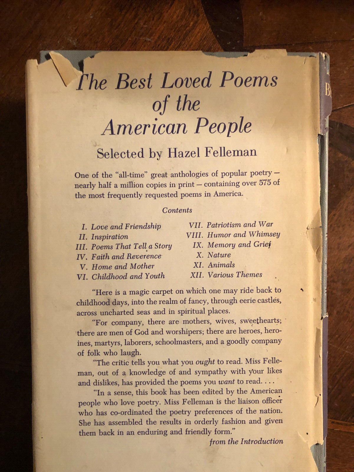 THE BEST LOVED POEMS OF THE AMERICAN PEOPLE SELECTED HAZEL FELLEMAN 1936 BOOK